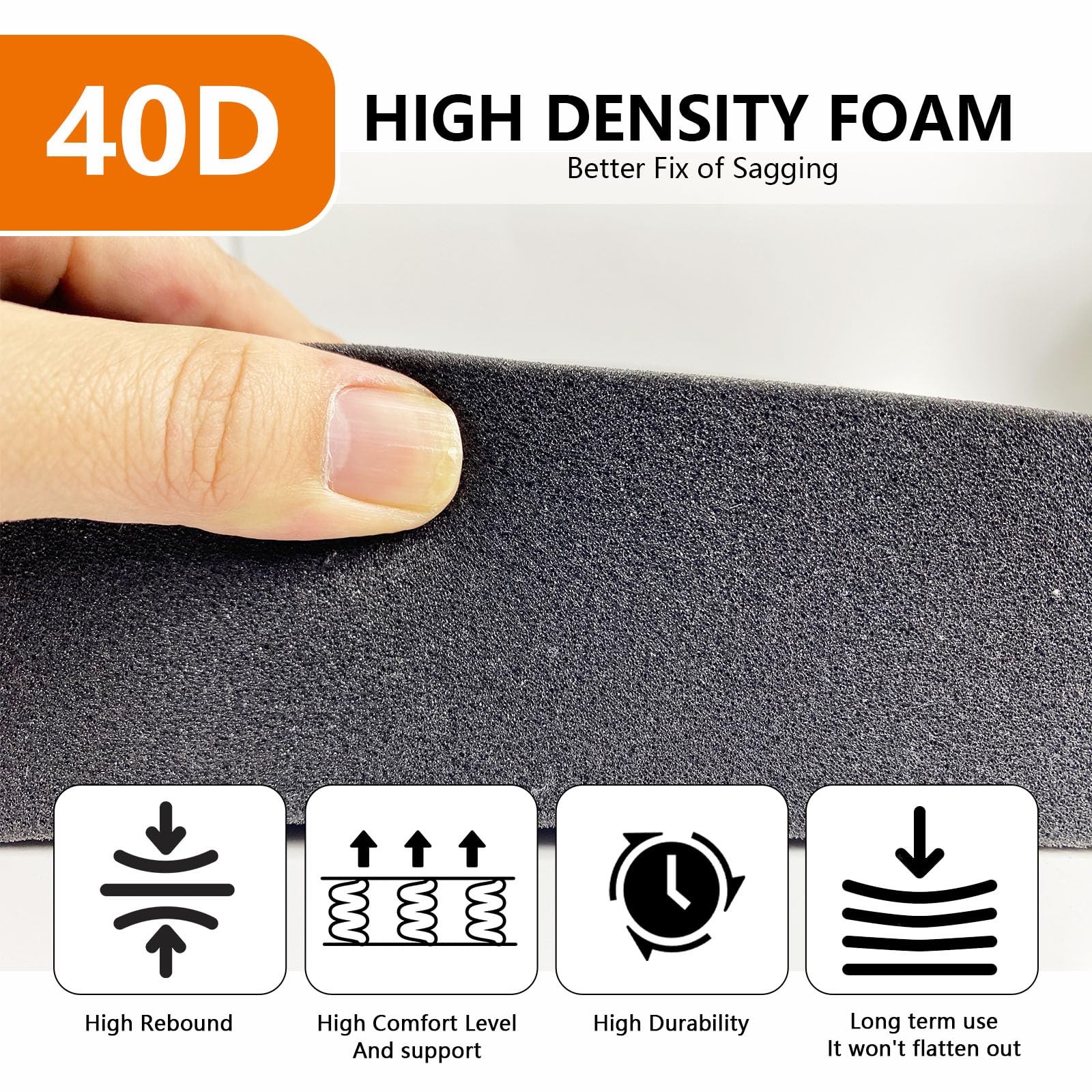 60″ L Sagging Mattress Dip Fixer High Density Under Mattress Foam for Sinking…