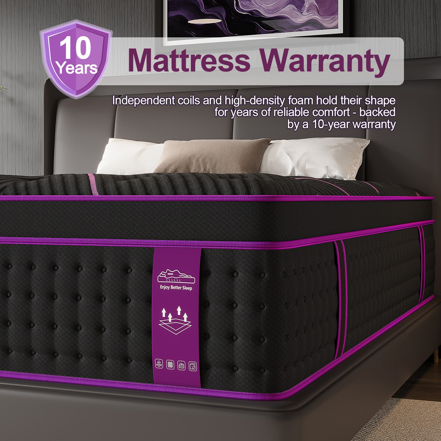 12″ 14″Twin Full Queen King Size Gel Memory Foam Spring Mattress In A Box