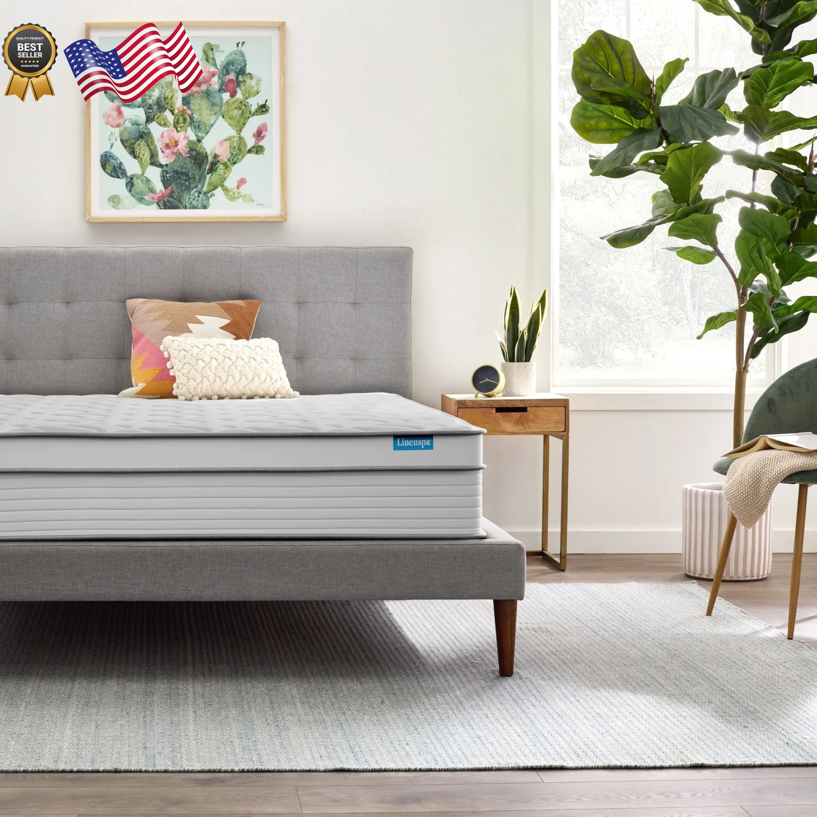 12″ QUEEN Linenspa Hybrid Mattress Plush Memory Foam And Coil Mattress Beddin
