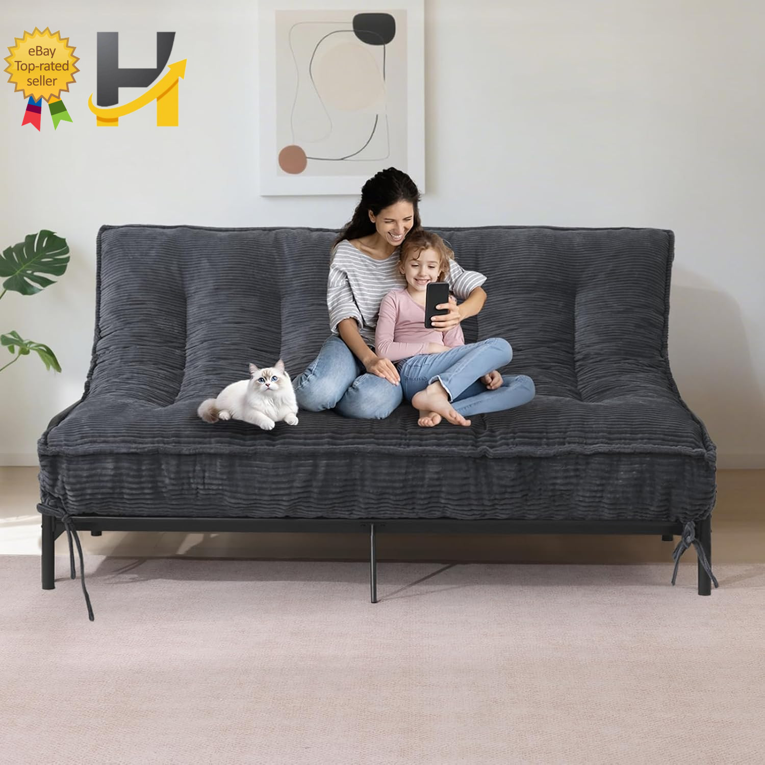 8″ Thick Futons Sofa Couch Bed Sleeper Sofa Bed Floor Mattress for Adults