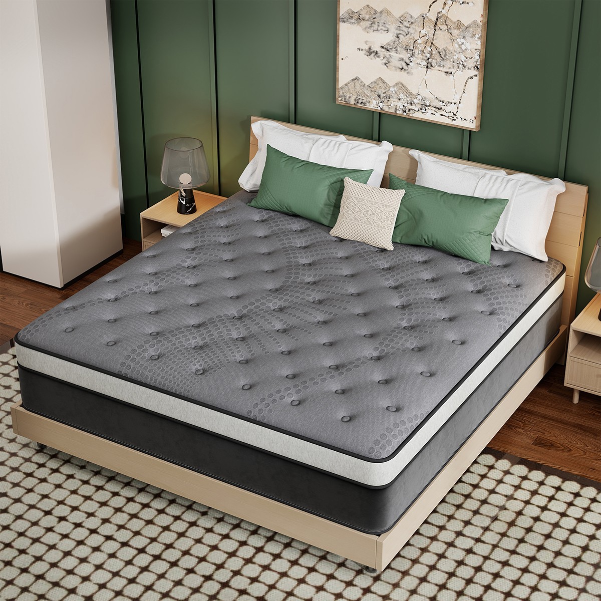 12/14 Inch Gel Memory Foam Hybrid Spring Mattress Twin Full Queen King In a Box