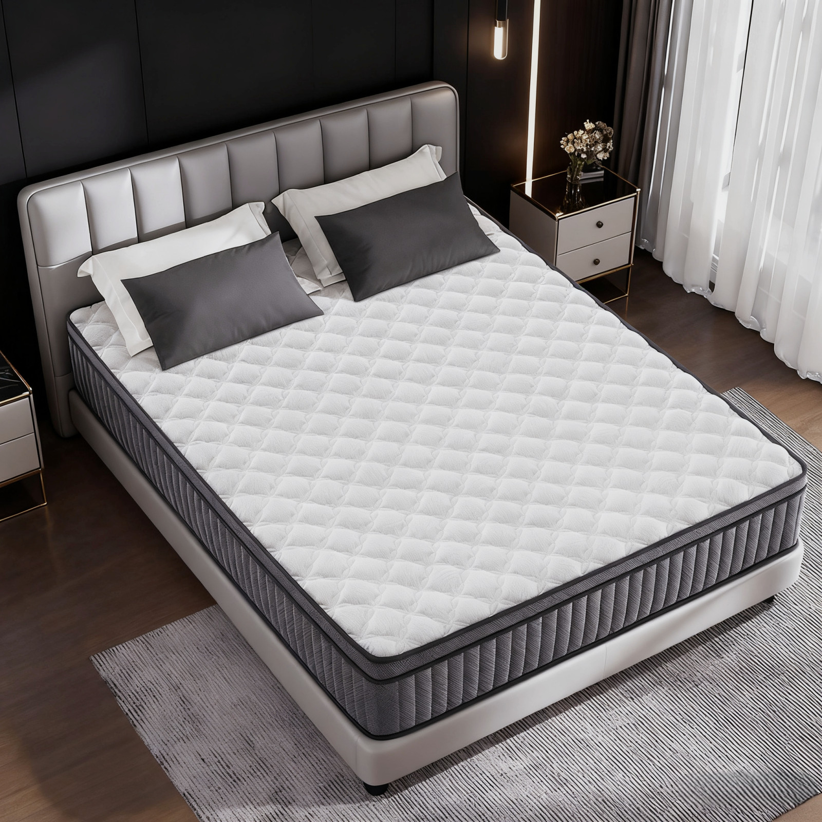 Hybrid Mattress in a Box–10 Inch 12Inch Gel Memory Foam and Innerspring Mattress
