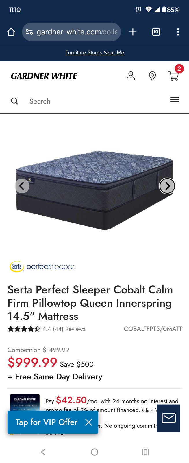 Sealy Cobalt Queen Mattress Gardner White Perfect Condition