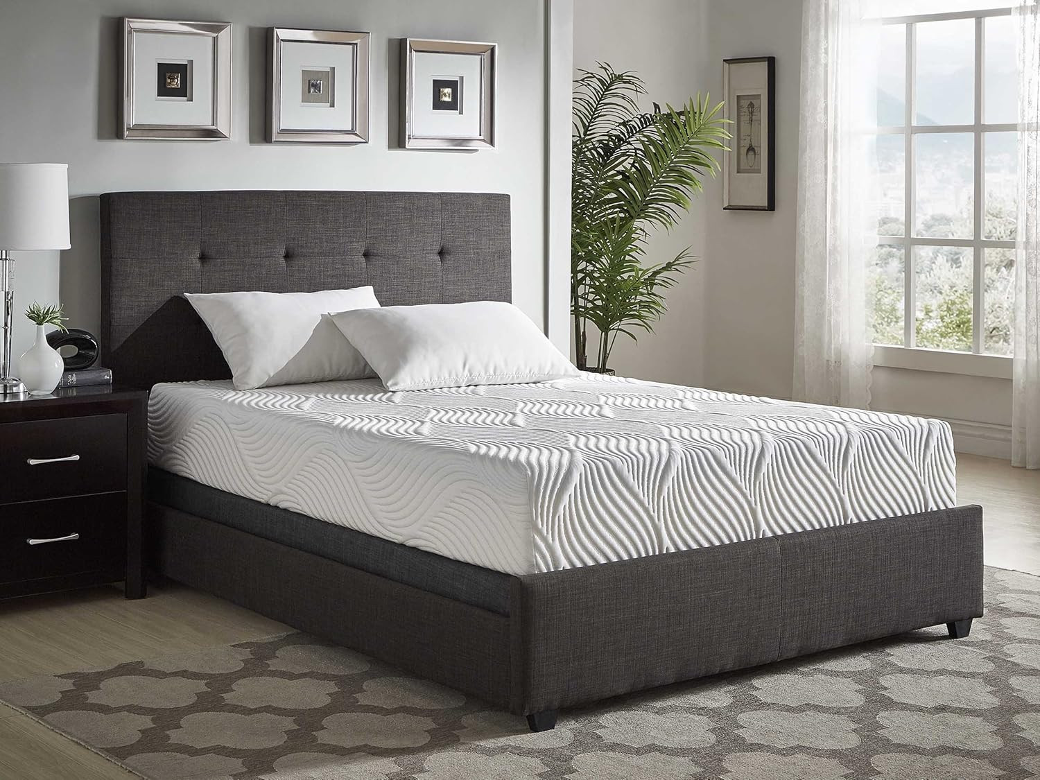 Nocturne 10″ Gel Memory Foam Mattress – California King, White