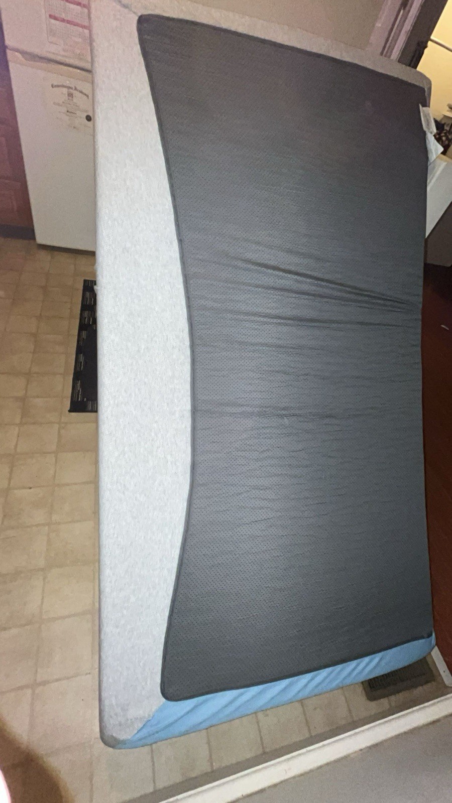 Twin Foam Mattress, Medium Firm, Gray Solid Fabric Cover, Removable Cover
