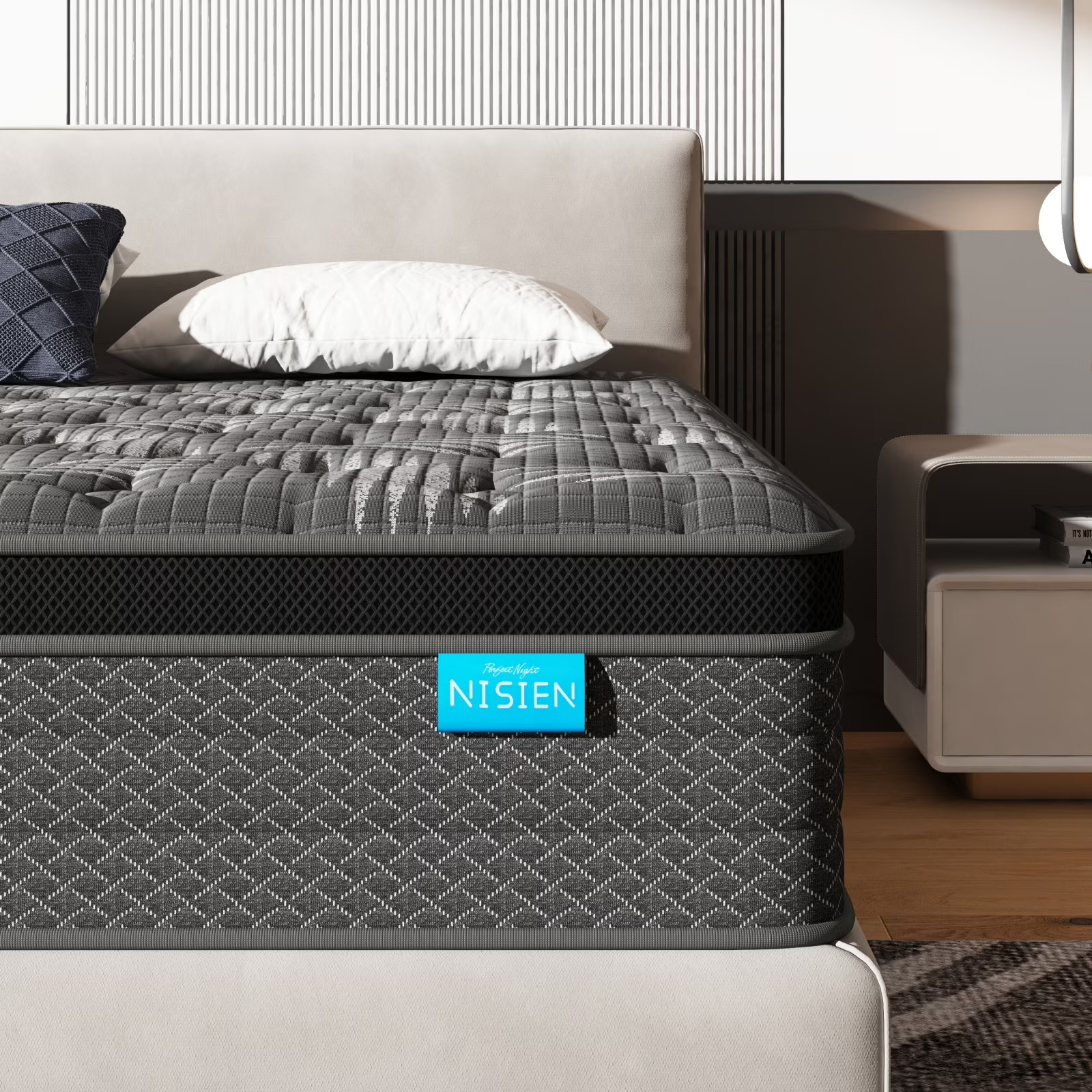 14″ QUEEN Colchon Gel Memory Foam Hibrido Cama Queen Mattress Hybrid Medium Bed