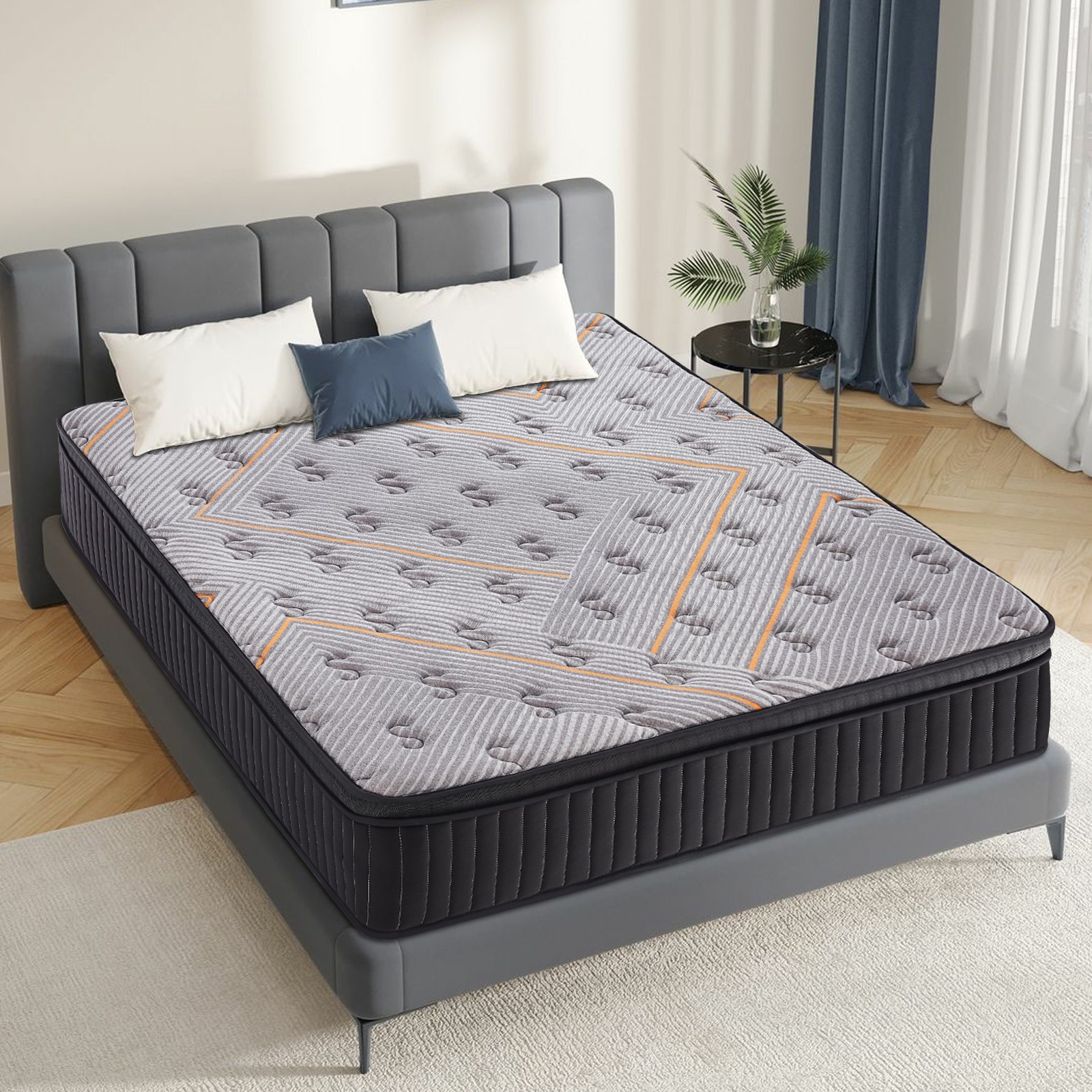 10″ Full Size Hybrid Mattress Gel Memory Foam Pocket Springs for Pressure Relief