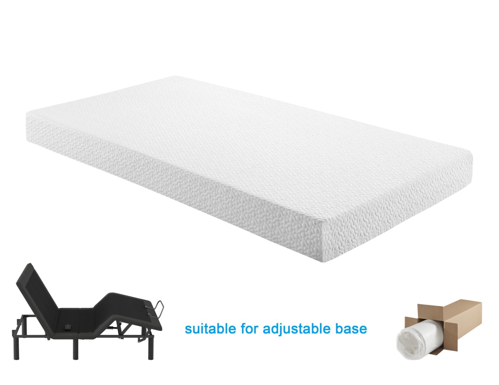 Twin Bed Mattress 8 inch. Durable Memory Foam Mattress, Mattress in a Box