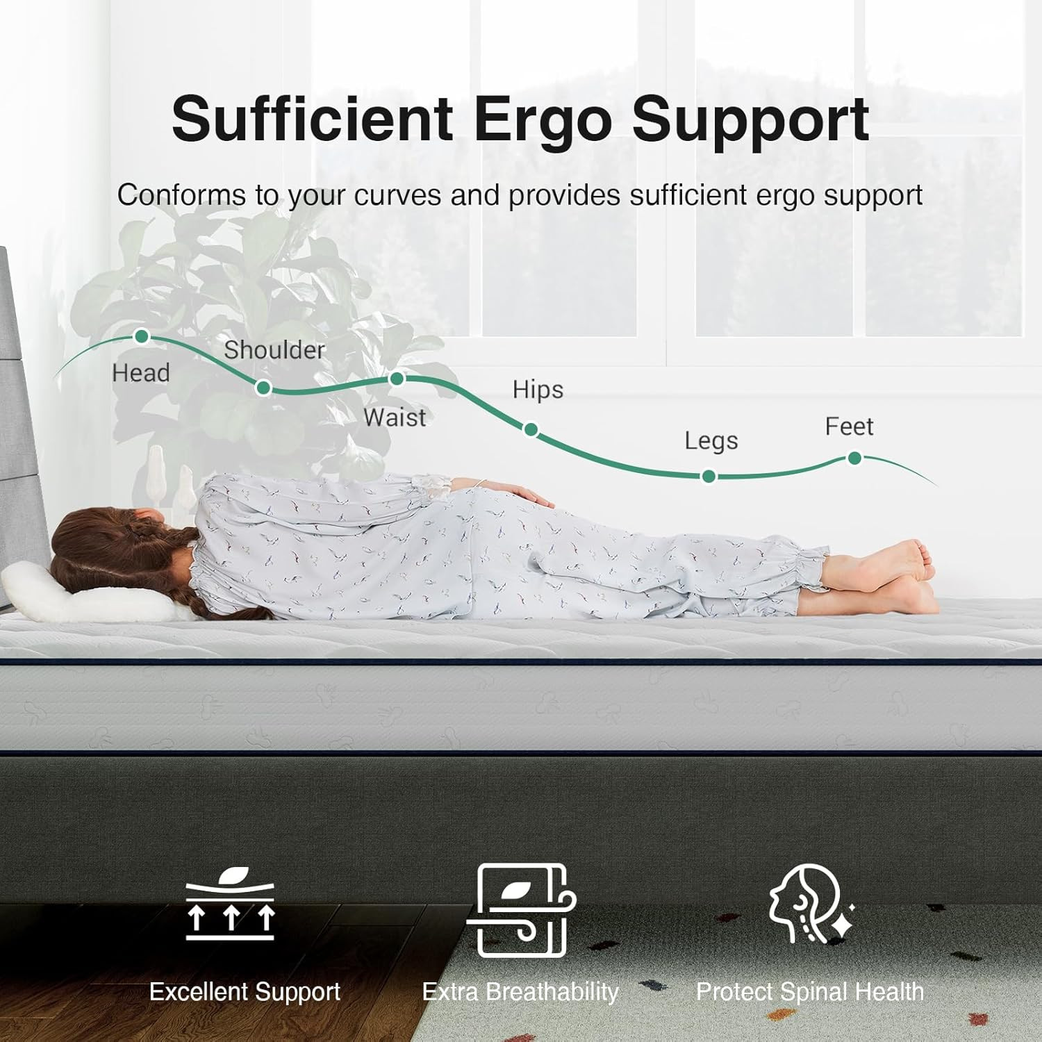 6-Inch Full Size Hybrid Mattress, Medium Firm Foam & Spring, Eco-Friendly