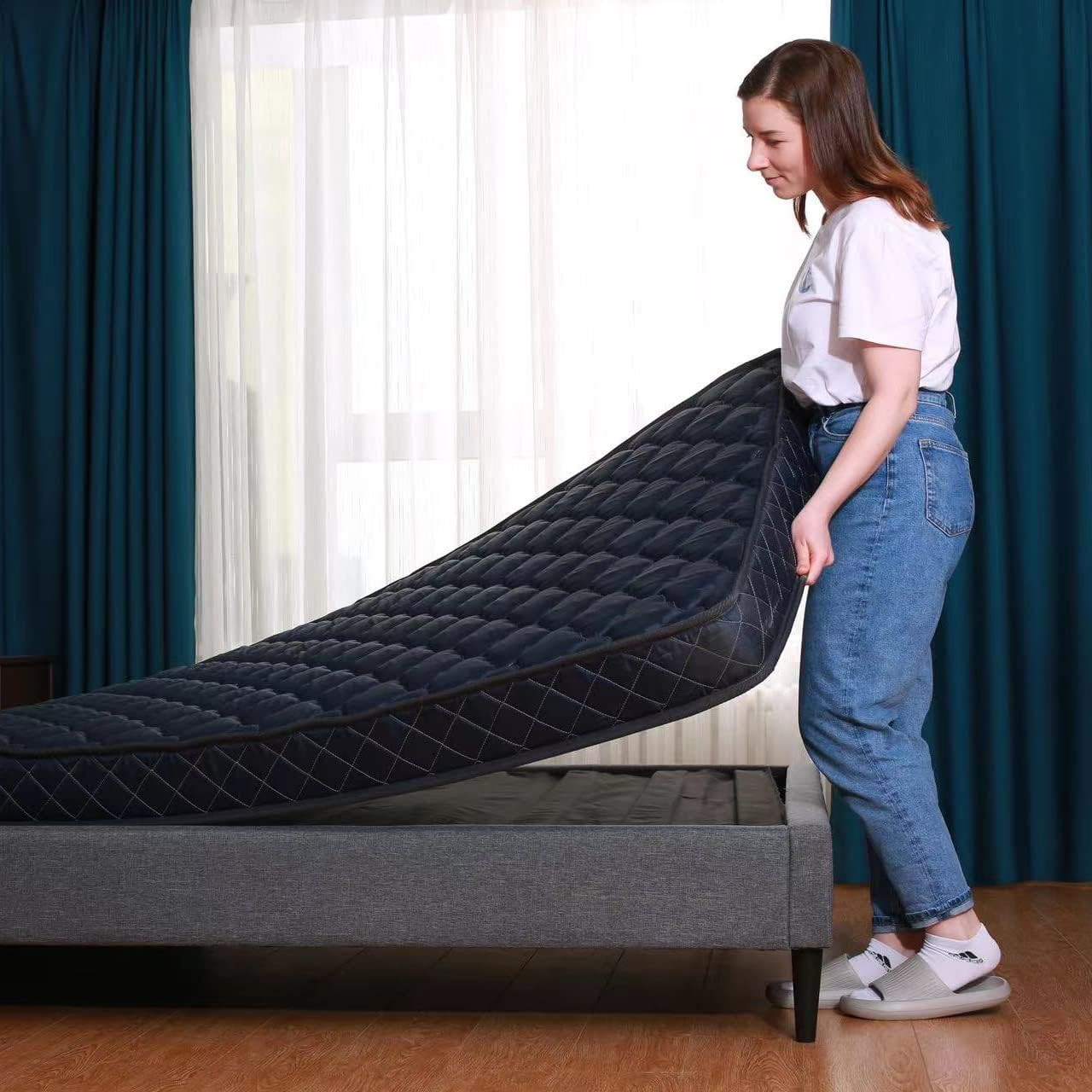 6-Inch Navy Blue Water-Resistant Foam Mattress with Breathable Fabric, Full Size