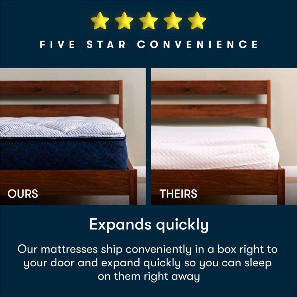 Serta Five Star Mattress Sleep to Go Twin Medium 8 in. Mattress in a Box