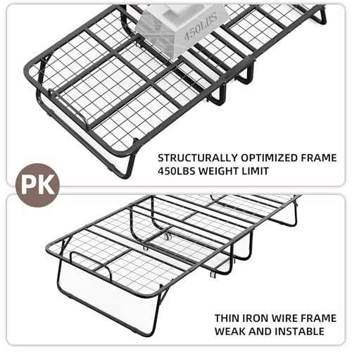 Folding Bed with Mattress and Storage Cover – 75″x38″ Twin Size 38×75 INCH
