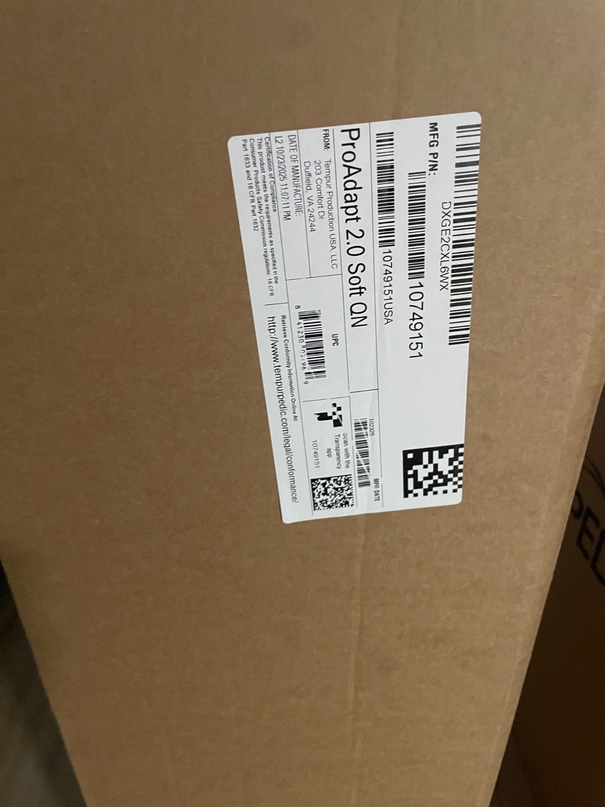 Brand new TempurPedic PRO ADAPT SOFT 2.0 QUEEN PICK UP ONLY
