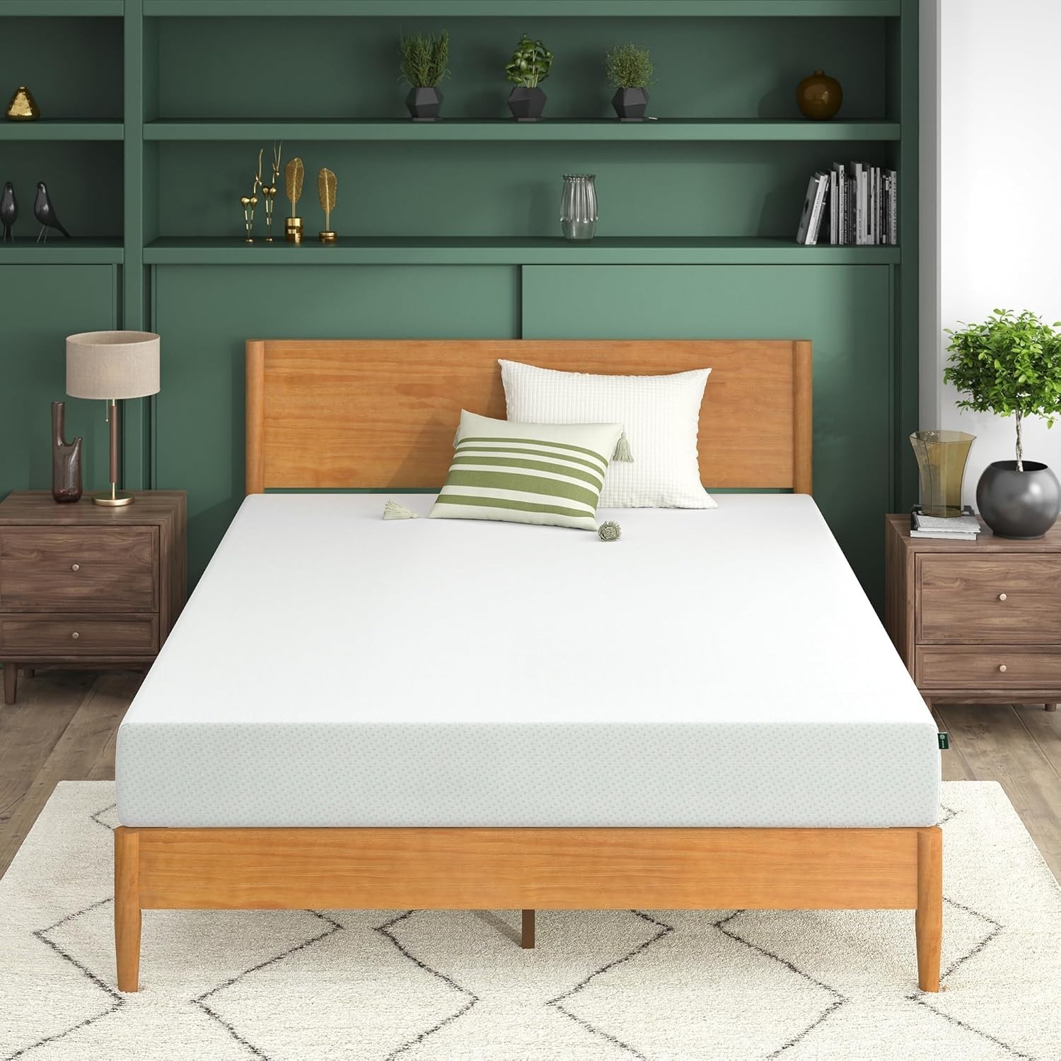 Zinus 8 Inch Green Tea Memory Foam Mattress, Short Queen, Fiberglass Free, Paten
