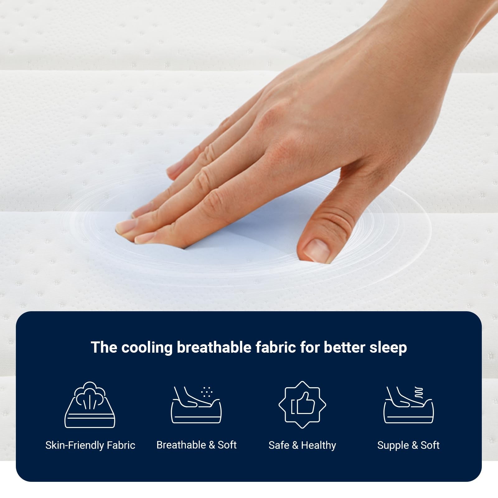 Twin Mattress, 10 Inch Twin Size Hybrid Mattress in a Box, Medium Firm Bed wi…