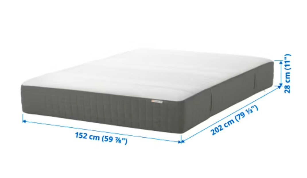 HAUGSVÄR Hybrid mattress, medium firm/dark gray, mattress