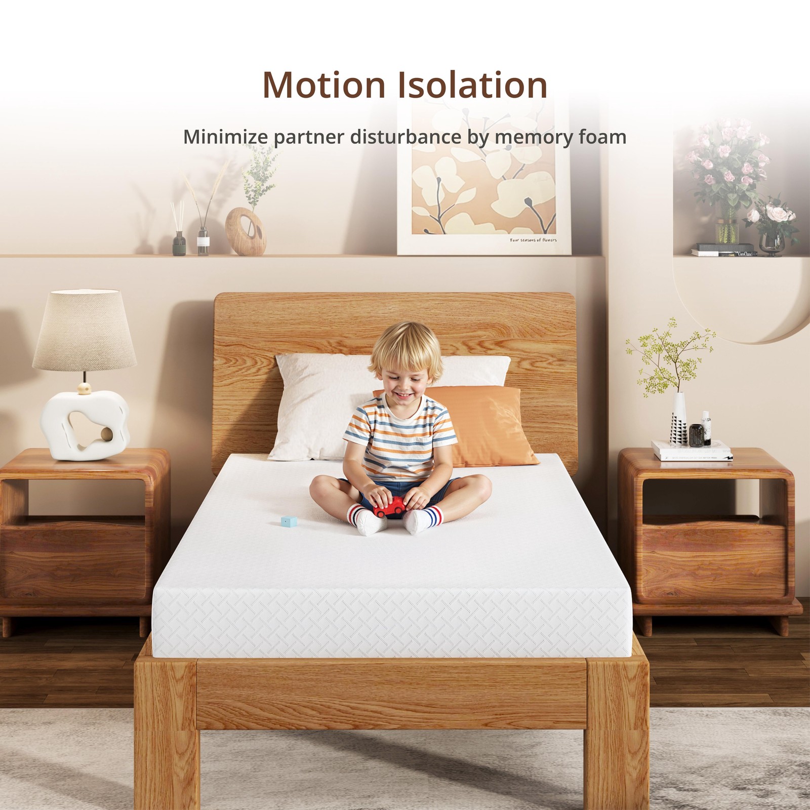 EGOHOME TrueZen Twin Mattress, 5″ Memory Foam Mattresses in a Box, Medium