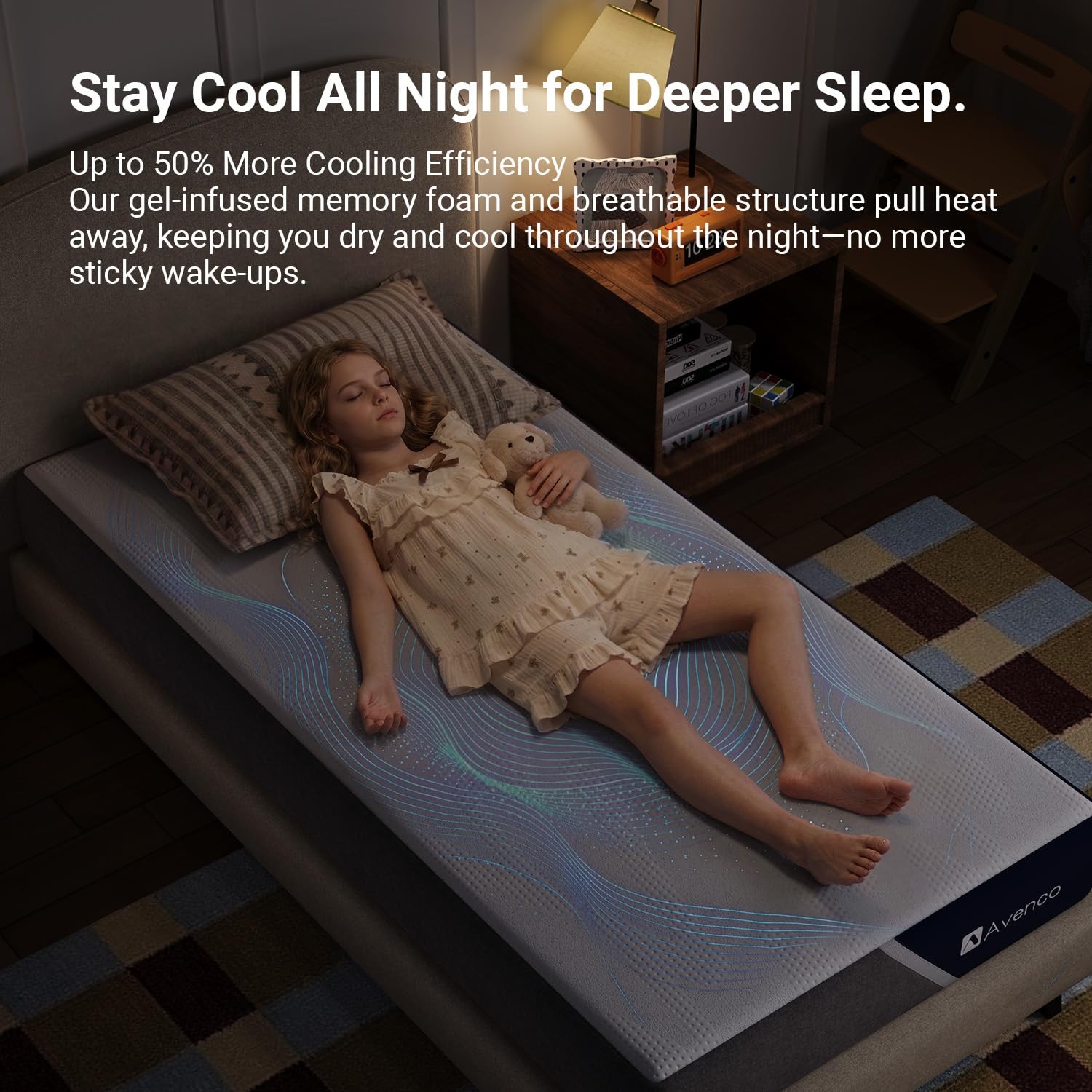 Avenco 8 Inch Twin Mattress with OpenCell Foam for Breathable Comfort, Gel Me…