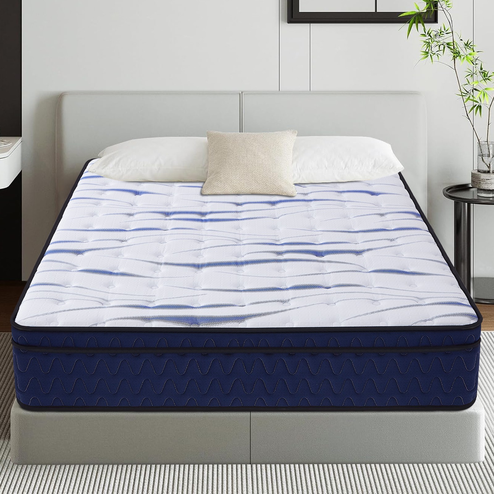12 Inch Queen Size Hybrid Mattress in a Box – Gel Memory Foam & Pocket Springs