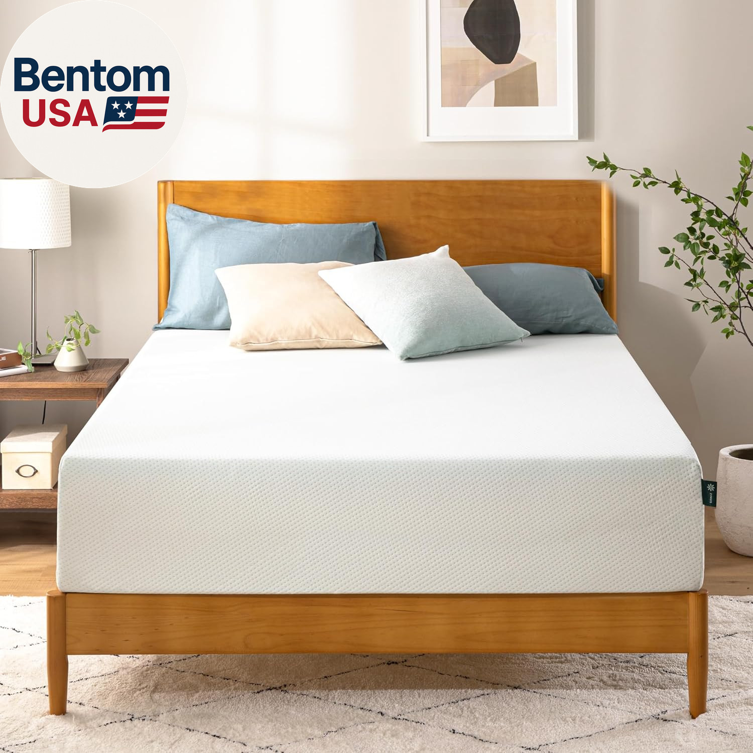 10 Inch Queen Green Tea Memory Foam Mattress [New Version], Fiberglass Free, Med