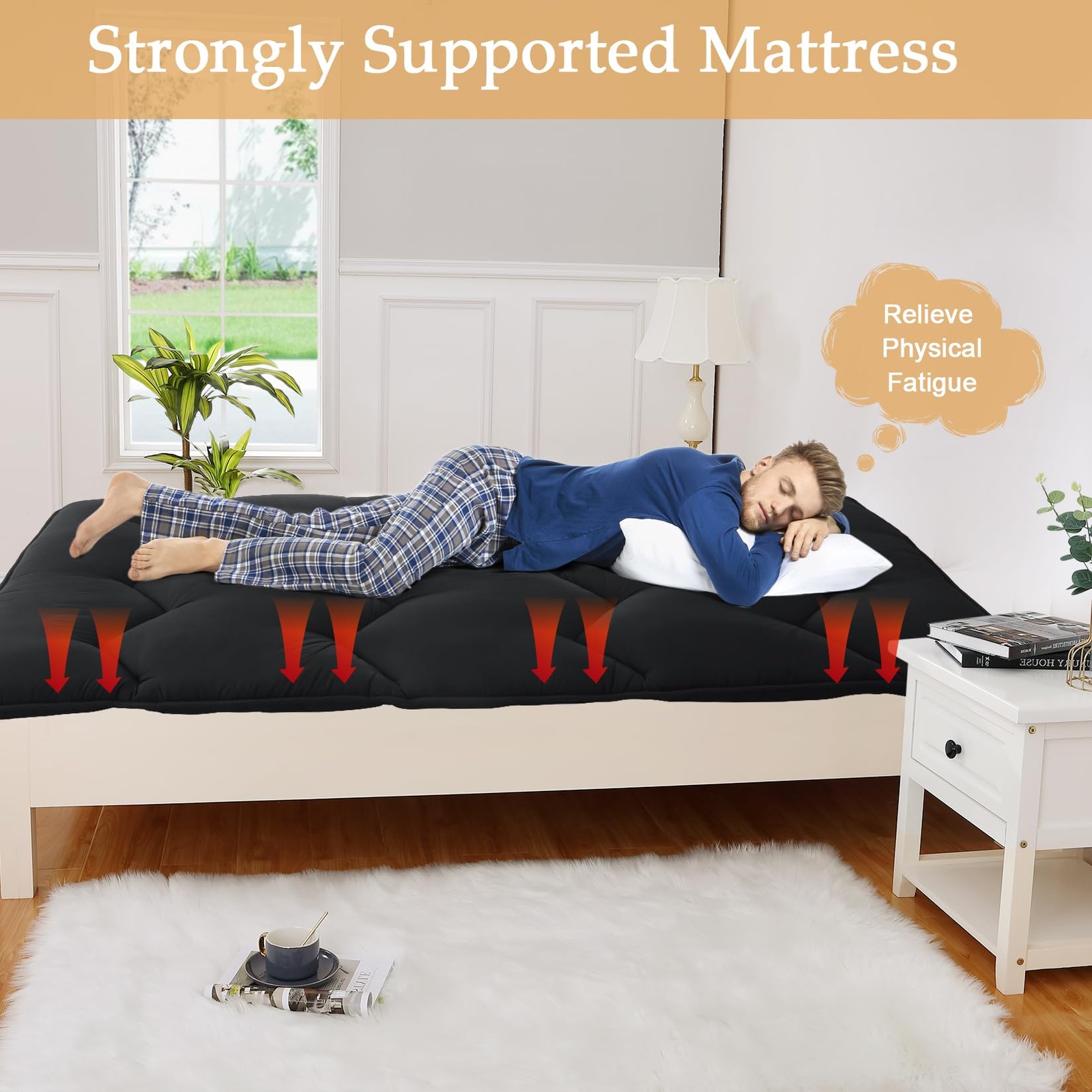 Floor Mattress Japanese Futon Mattress Sleeping Tatami Mat Twin/Full/Queen Size