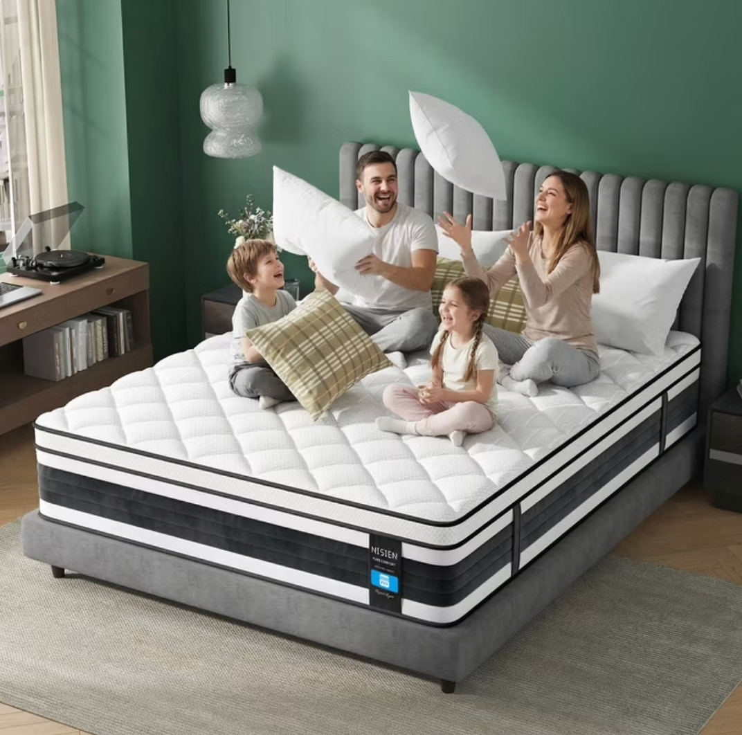 12″ Queen Colchon Memory Foam Hibrido Cama Queen Mattress Hybrid Medium Firm