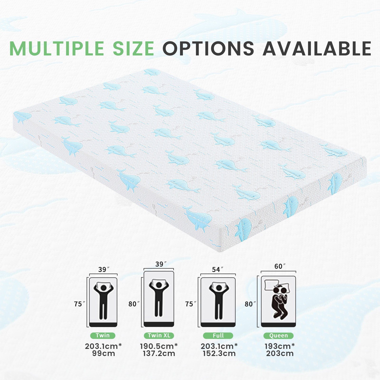 5″ 6″ Cooling Gel Memory Foam Mattress with Breathable Washable Cover in a Box