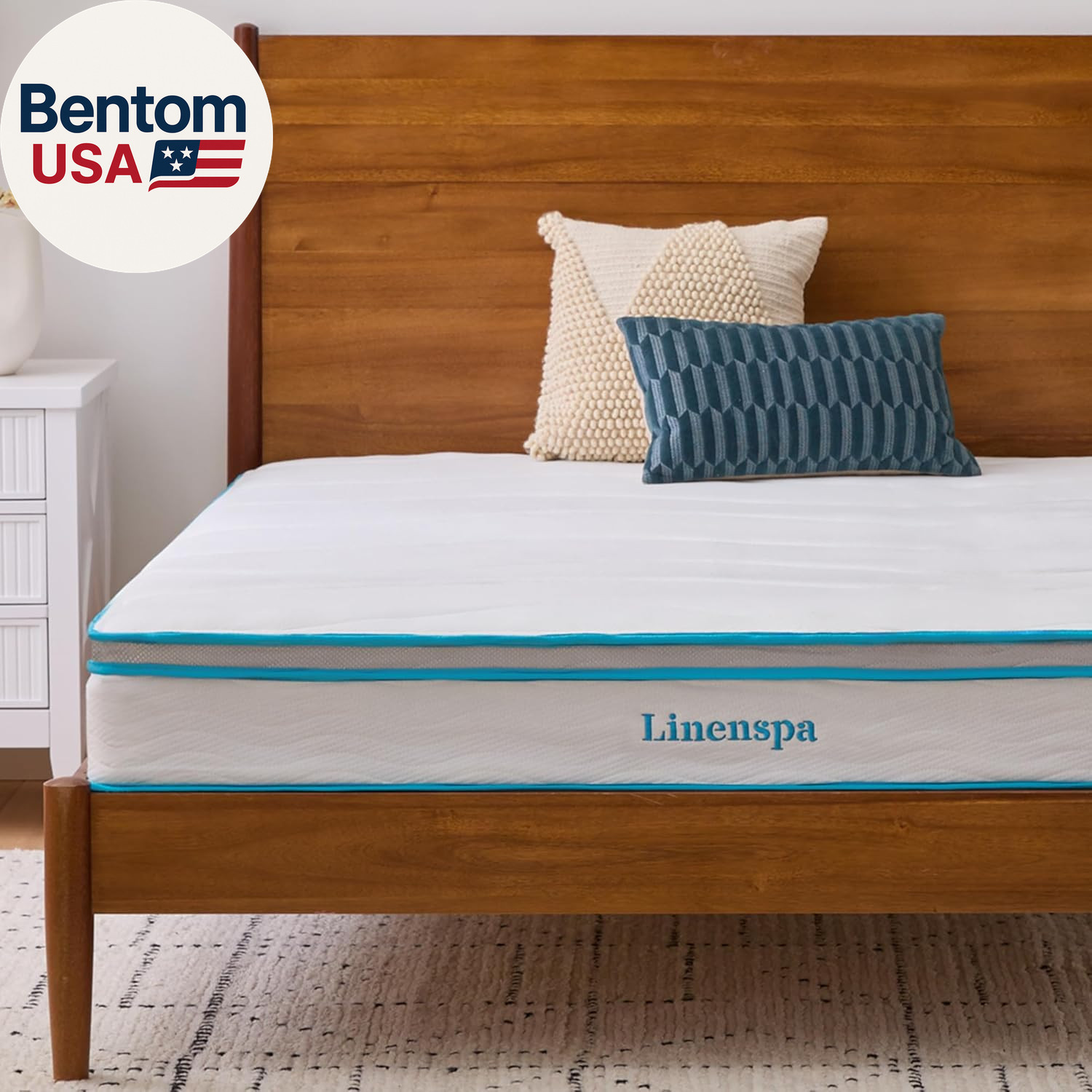 Queen 8in Hybrid Mattress Memory Foam Spring Medium Firm Bed in Box