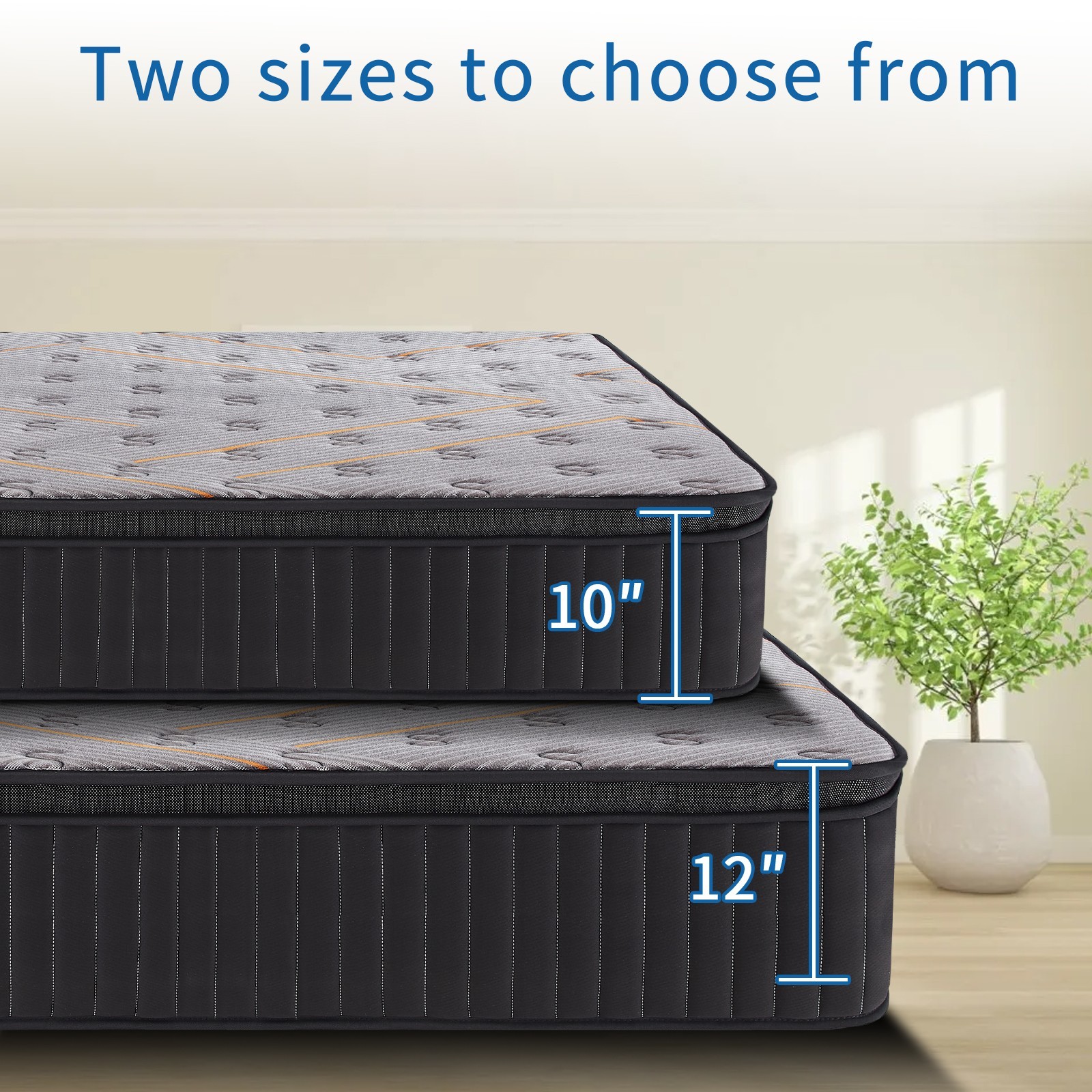 10″ 12″ Twin Full Queen King Gel Memory Foam Spring Hybrid Mattress,Bed in a Box