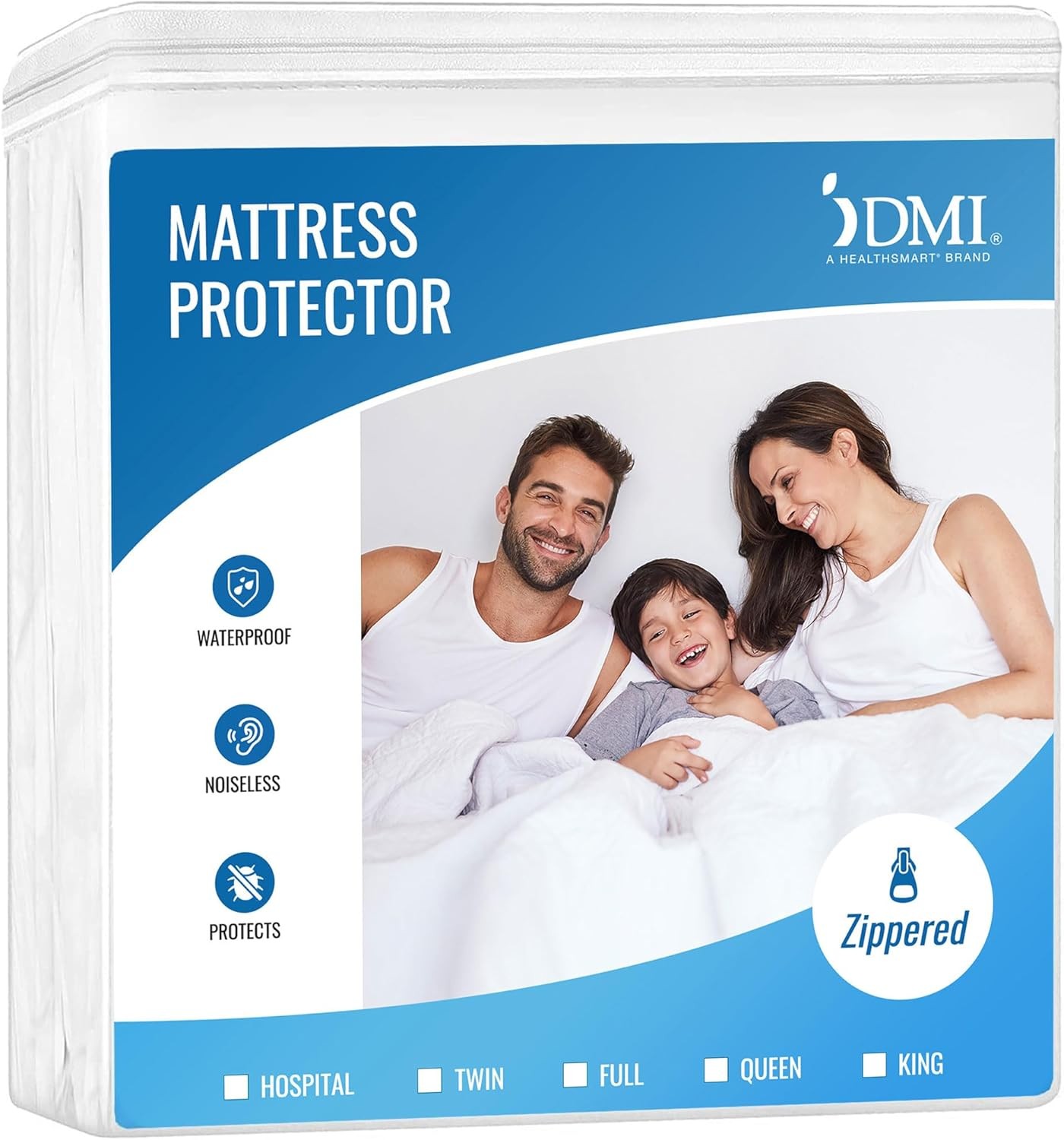 DMI Waterproof Mattress Protector and Cover, Encased Twin, White