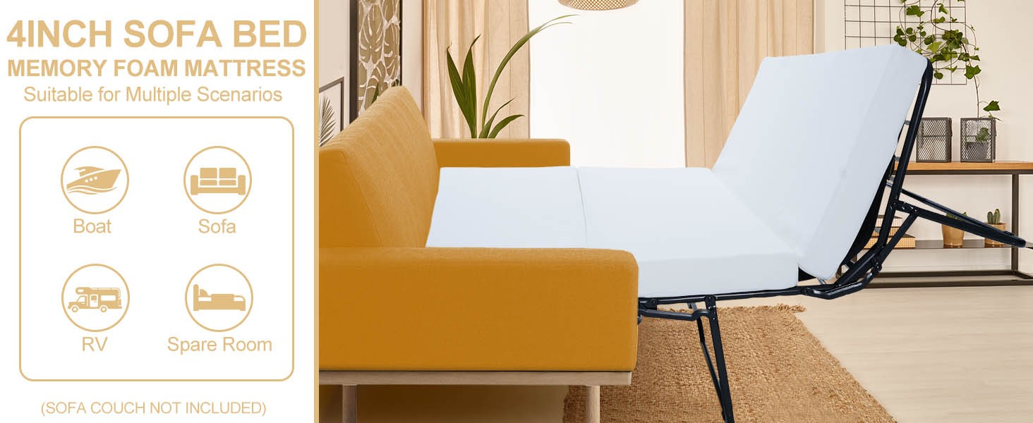 Sofa Bed Mattr Replacement 4 Inch – Fo Sofa Beds Mattr