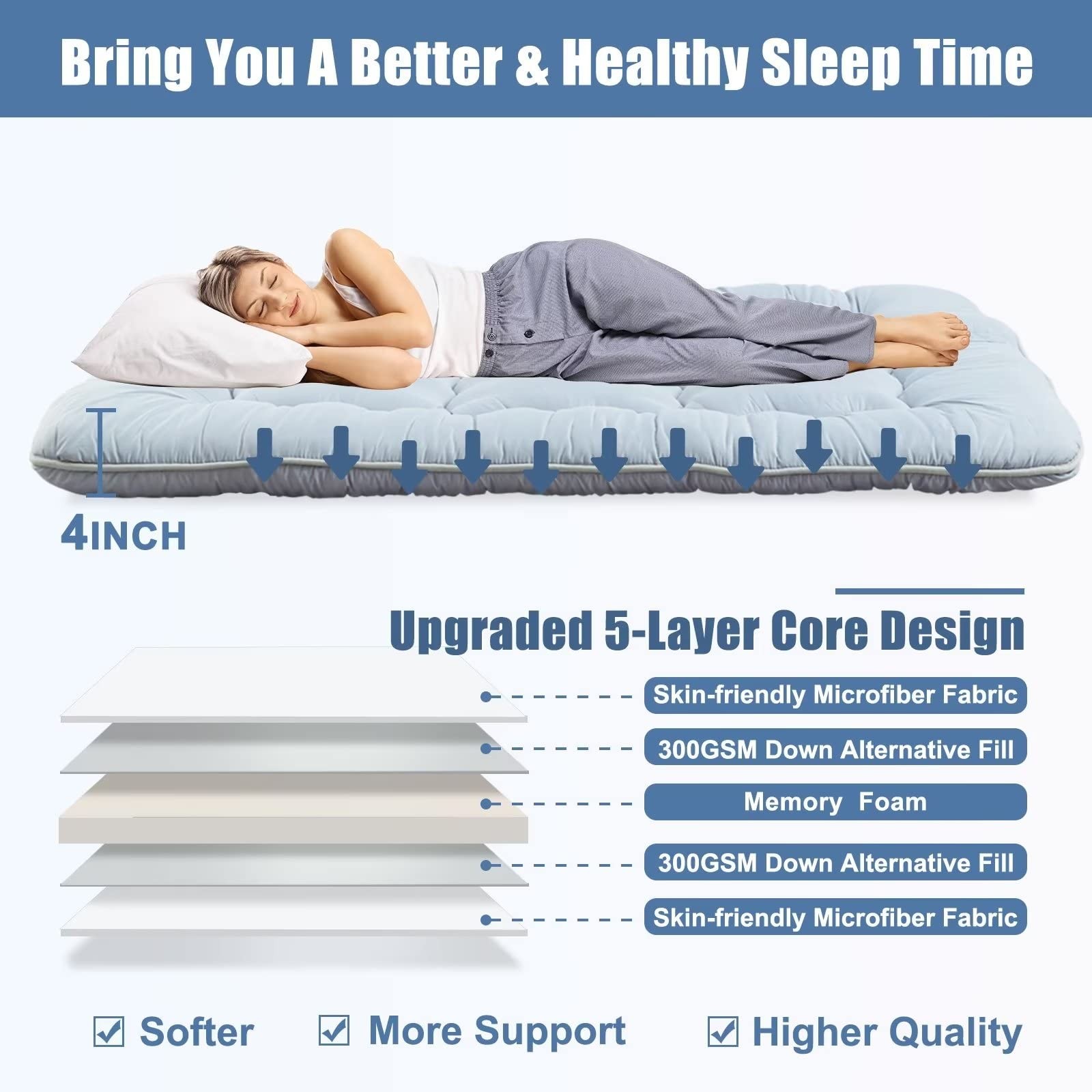 Floor Mattress Thicken Sleeping Mattress for Floor Futon Mattress for Adults …