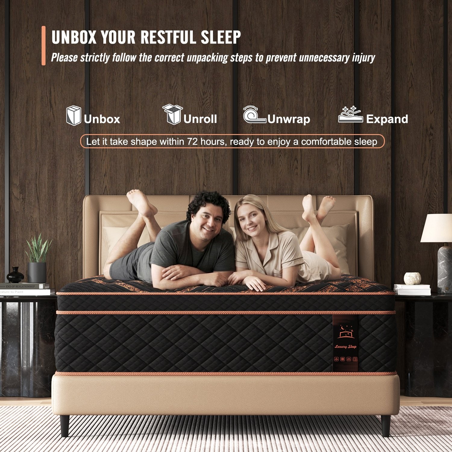 12″ Twin Full Queen King Size Mattress in a Box Hybrid Spring Memory Foam