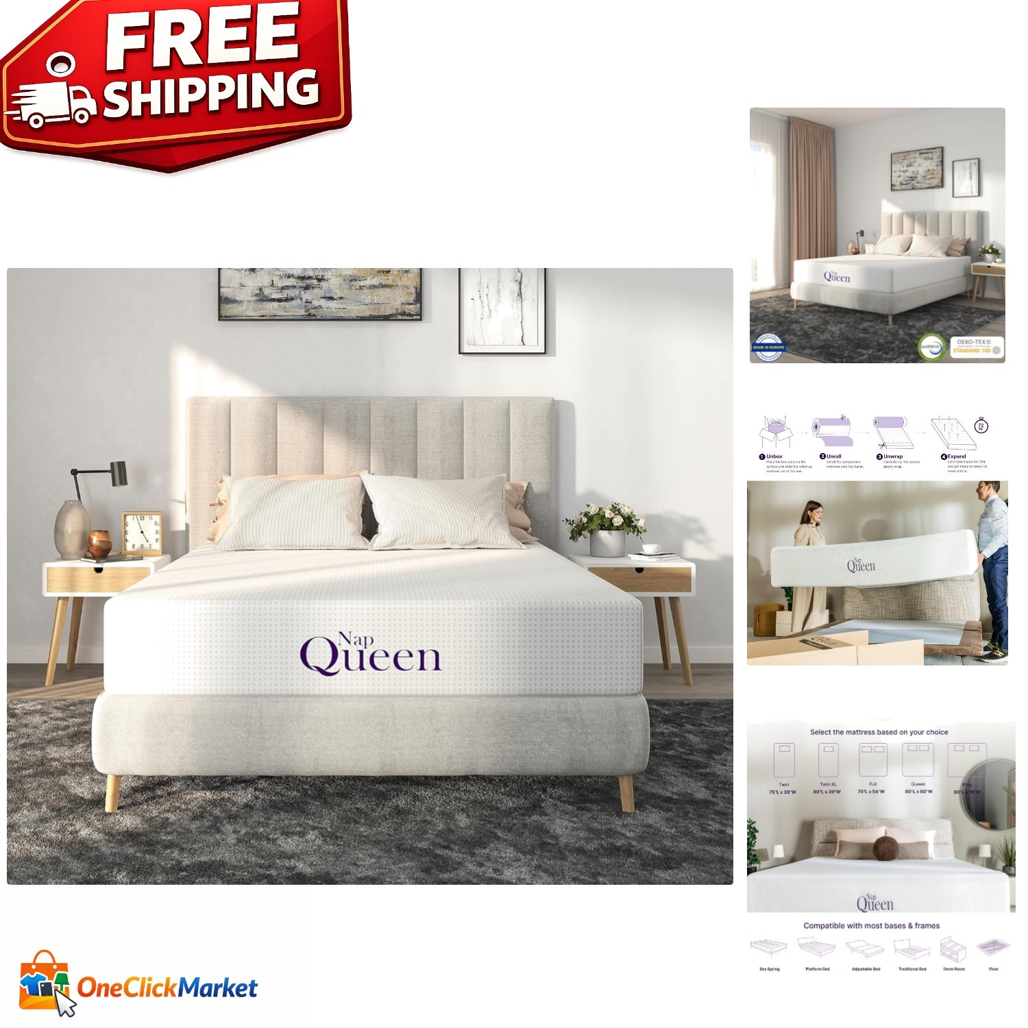 Comfort & Support in a Box – 6 Inch Medium Firm Queen Mattress, Removable Cover