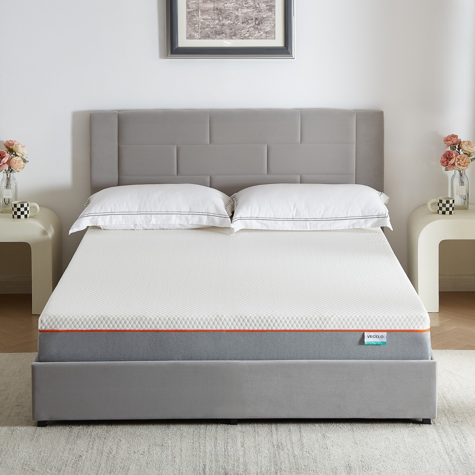 VECELO 8″ Mattress Cal King Gel Memory Foam in a Box Queen Size Pressure Relief