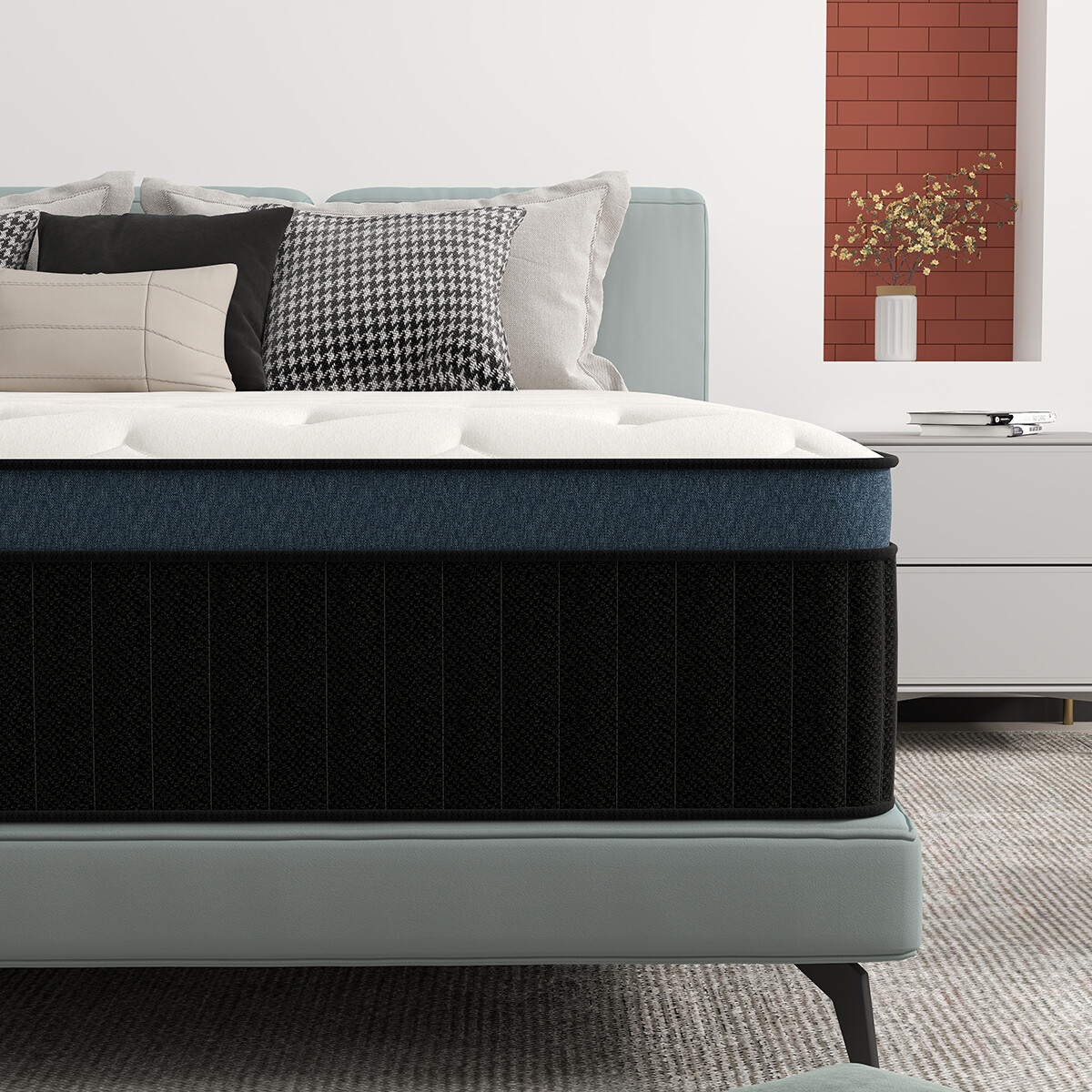 12″ 14″ Mattress Twin Full Queen King Size Memory Foam Pocket Coils Bed In a Box