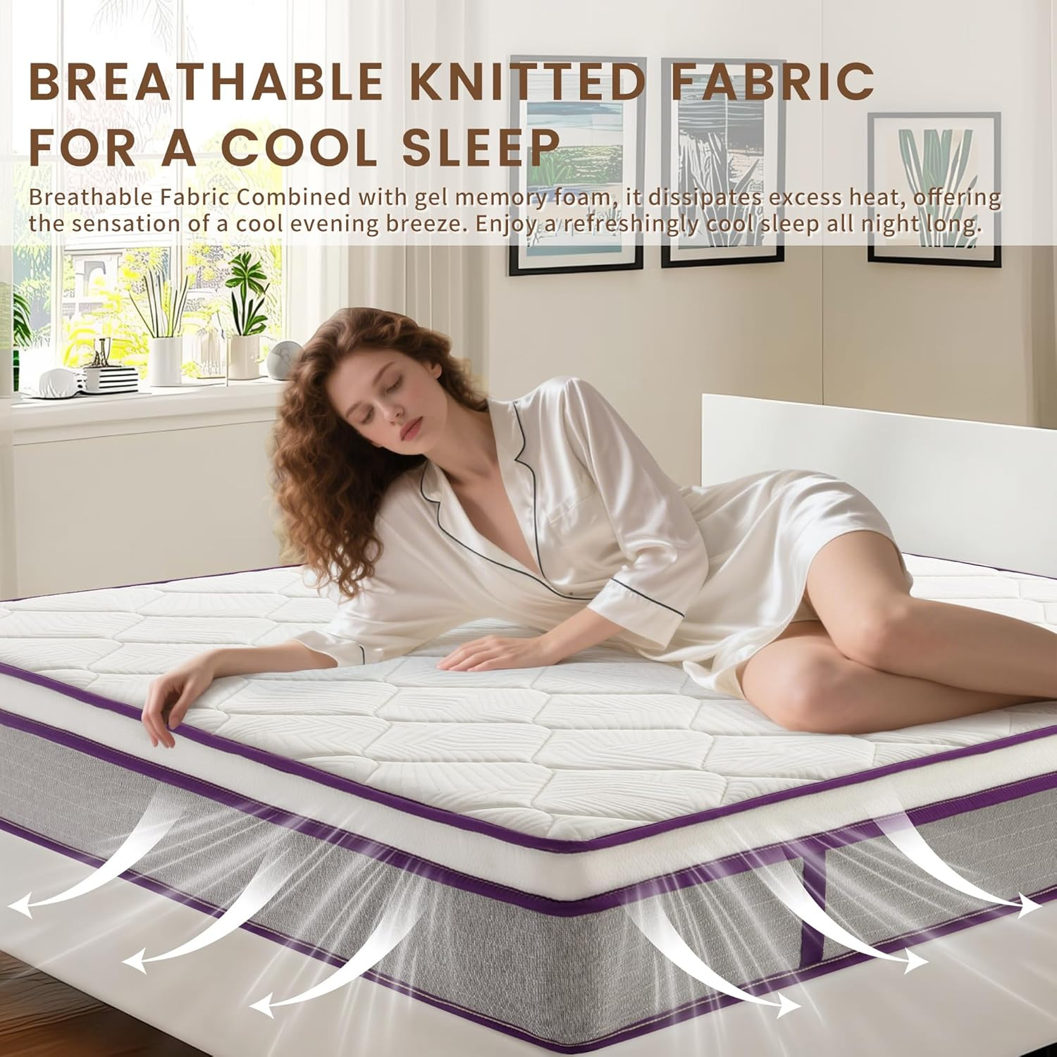 12″ Queen Hybrid Mattress – Gel Memory Foam & Pocket Coils for Comfort
