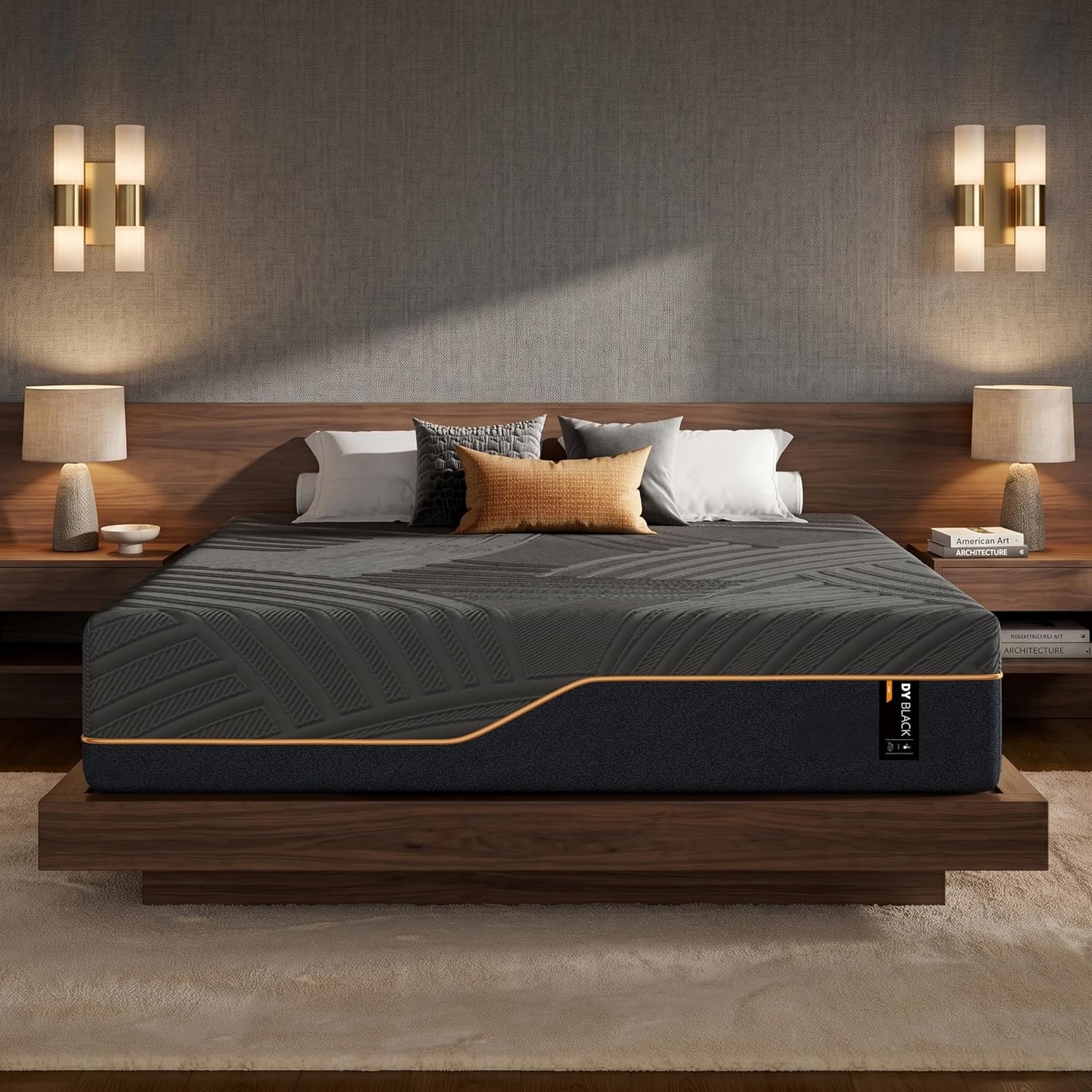 Queen Size 14 Inch Cooling Copper Gel Memory Foam Mattress – Fiberglass Free