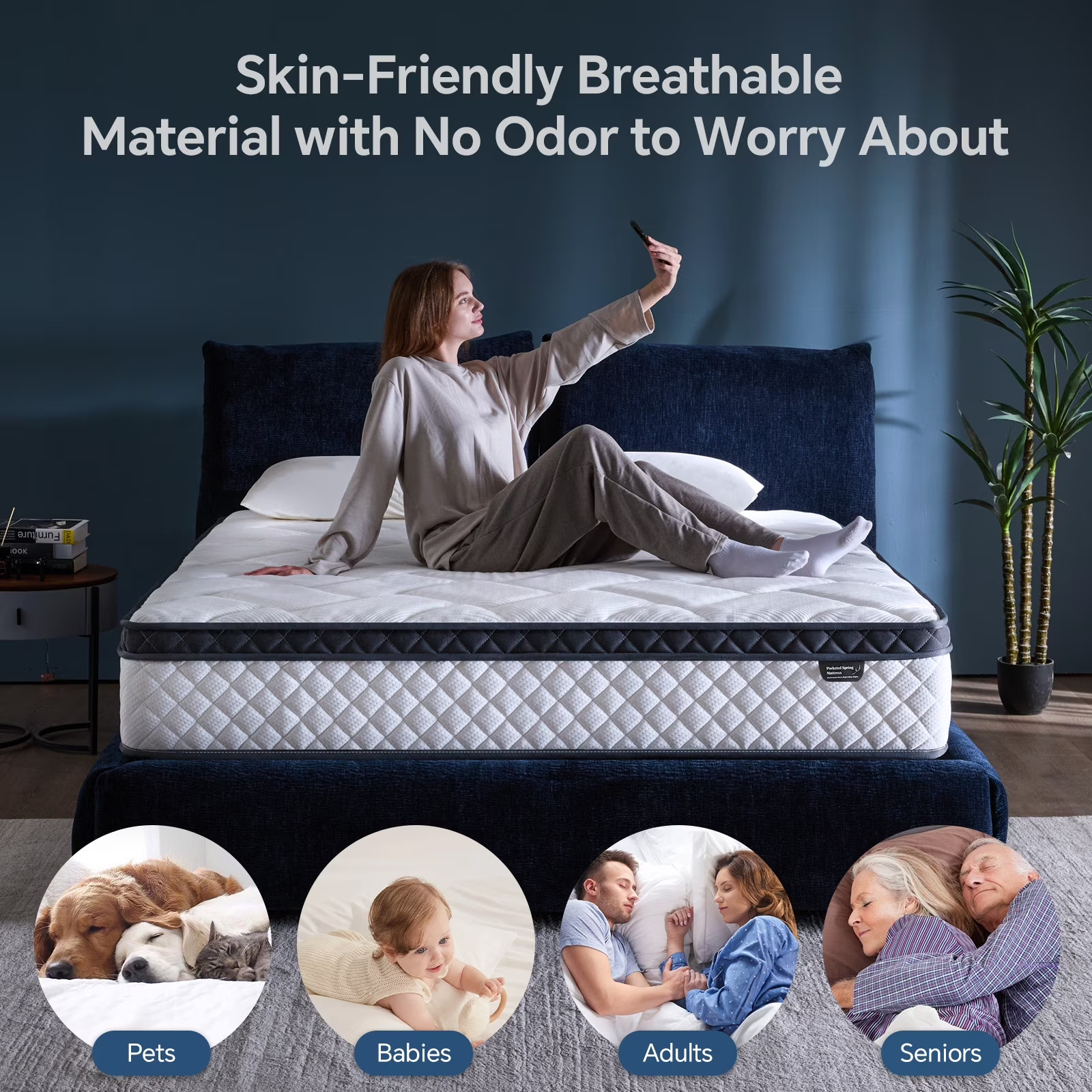 12″ Queen Colchon Memory Foam Hibrido Cama Queen Mattress Medium Firm Hybrid