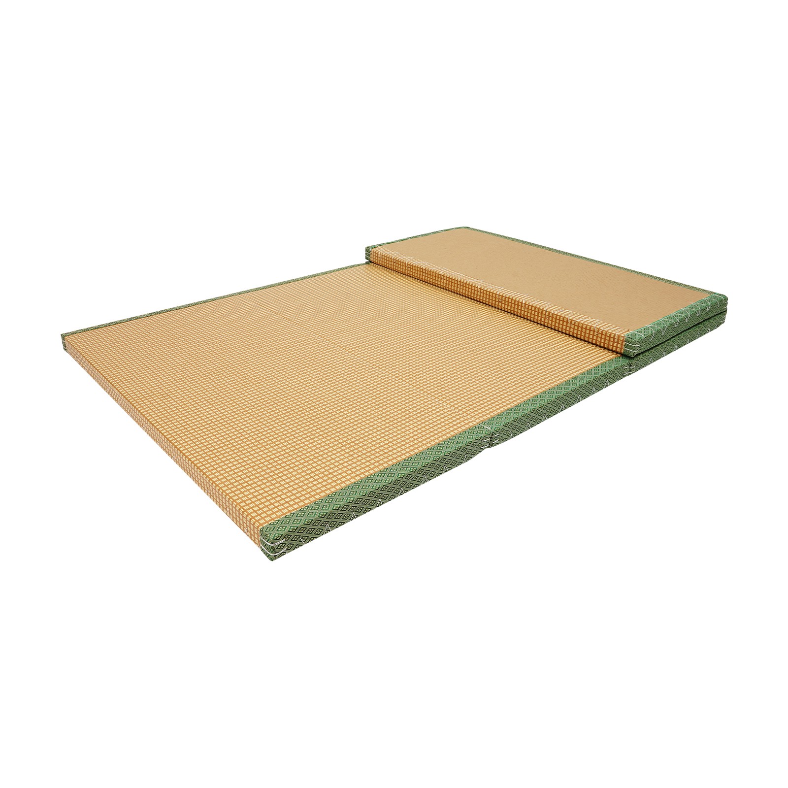 200*100*5cm Tatami Mattress, Foldable Floor Mattress, Meditation Mat Green Brown