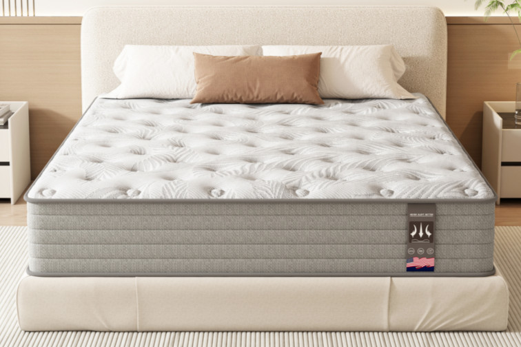 12″ Colchones QUEEN Size De Espuma 12 Pulgadas Memory Foam Mattress Hybrid Bed