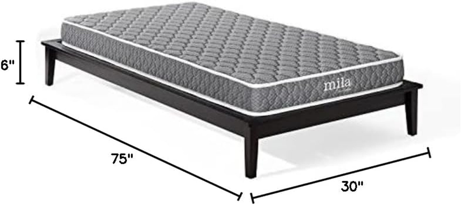 Mila 6” Narrow Twin Mattress – Firm 6 Inch- 10-Year Warranty