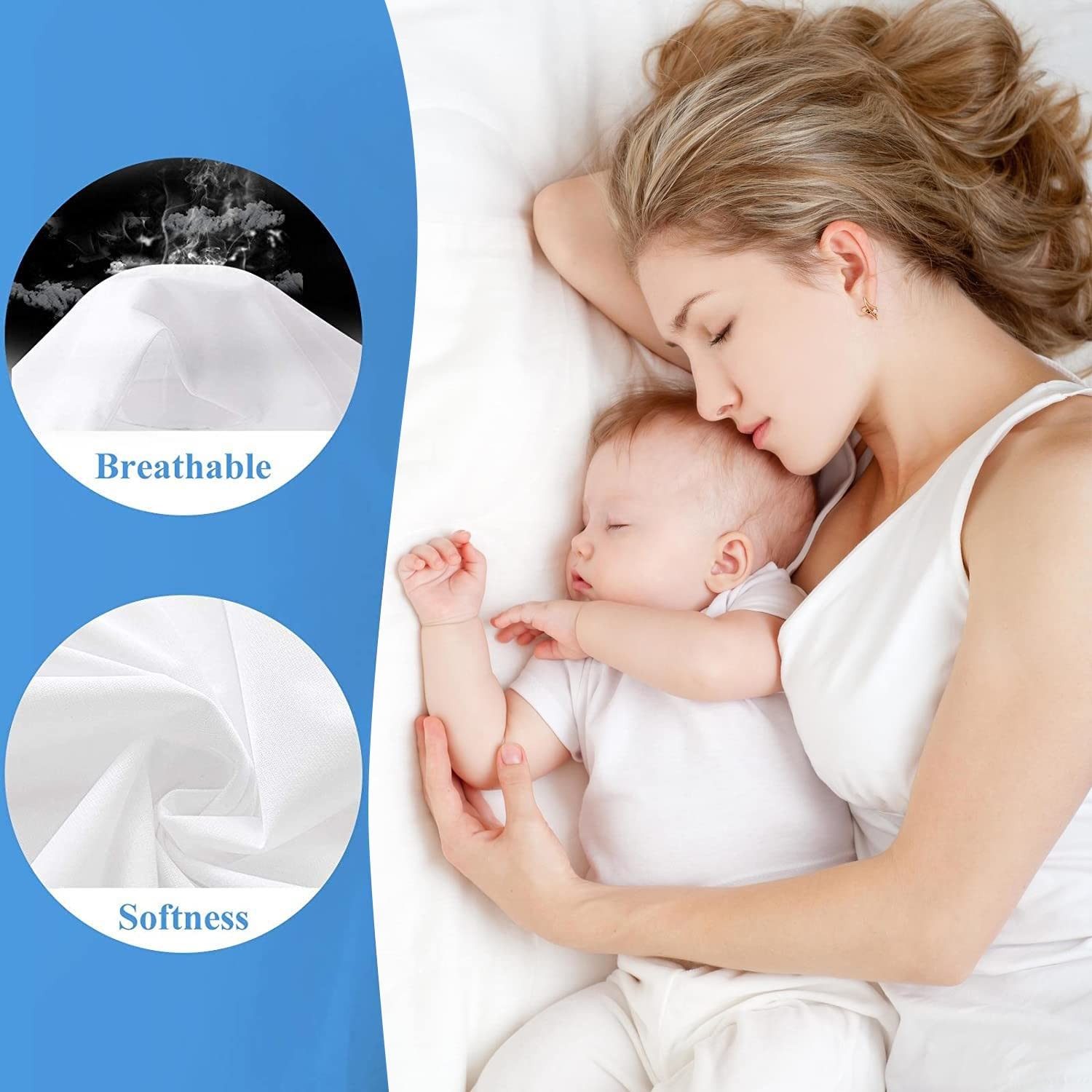 2 Pack Twin Size Premium Waterproof Mattress Twin, Basic White – 2pack