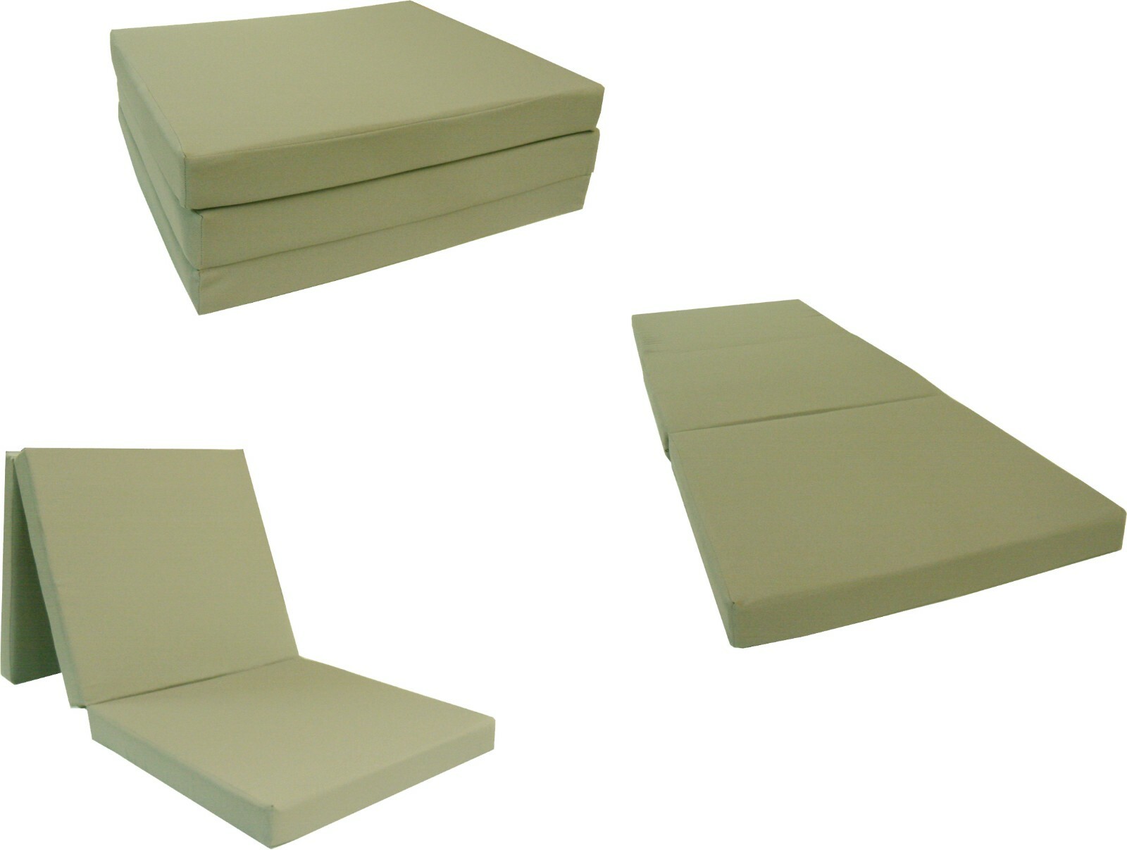 Shikibuton Trifold Foam Beds, Sleeper Folding Mats, 1.8 Density 3x27x75 Tan