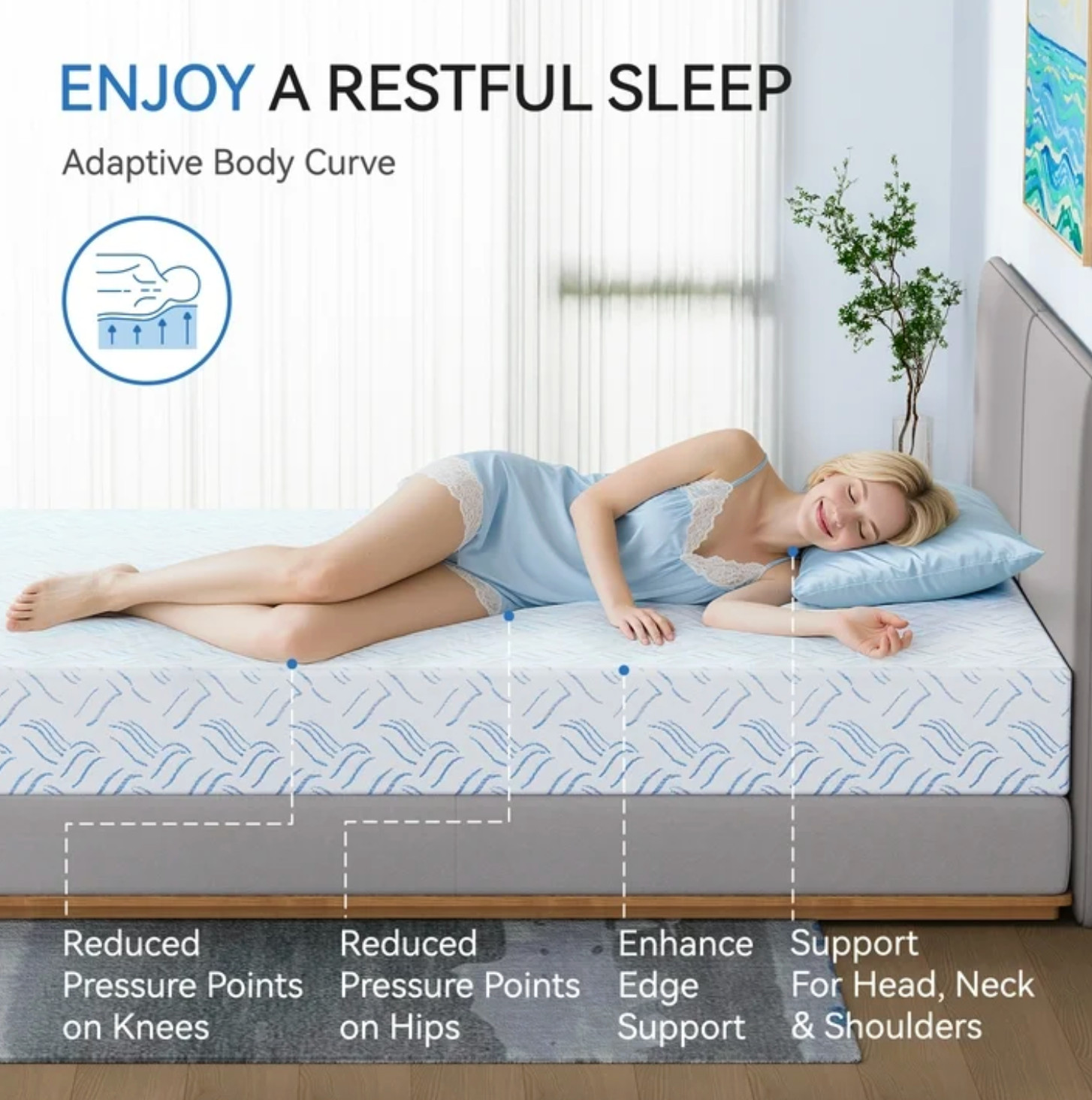 8″ Colchones California King Memory Foam Cama Cal King Size Mattress Euro Top