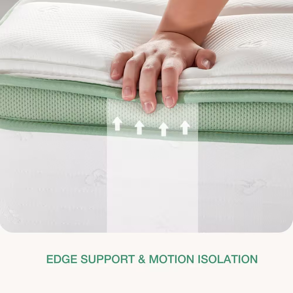 Queen Medium Firm 12 In. Hybrid Mattress with Gel Memory Foam, Comfort and Suppo