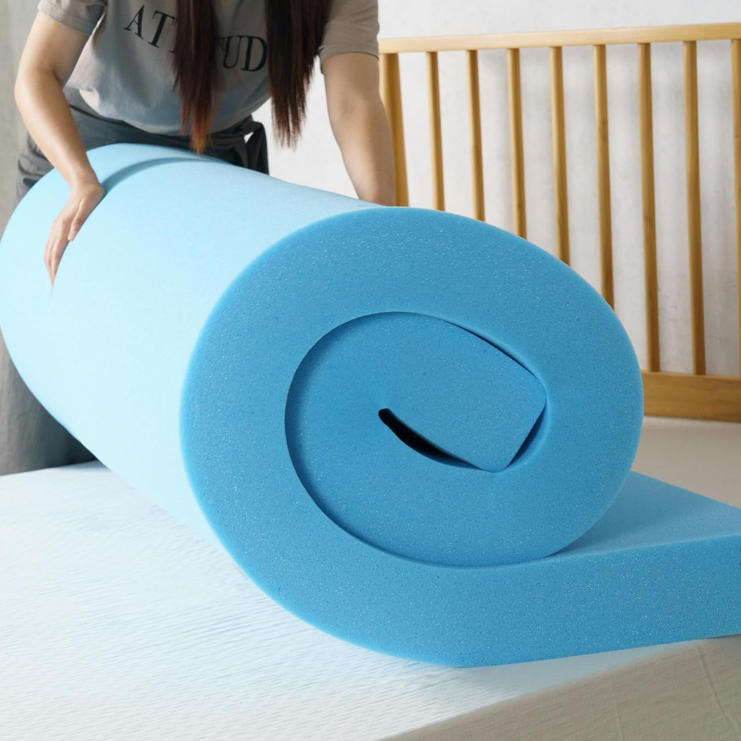 2 Inch Green Tea Cooling Gel Memory Foam Mattress Topper, Smaller, More Convenie