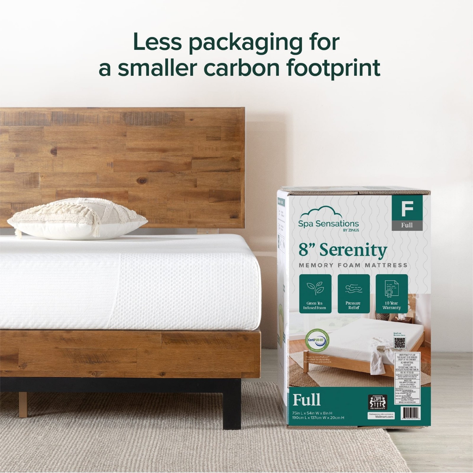 Zinus Serenity 8-Inch Full Memory Foam Mattress for Restful Sleep