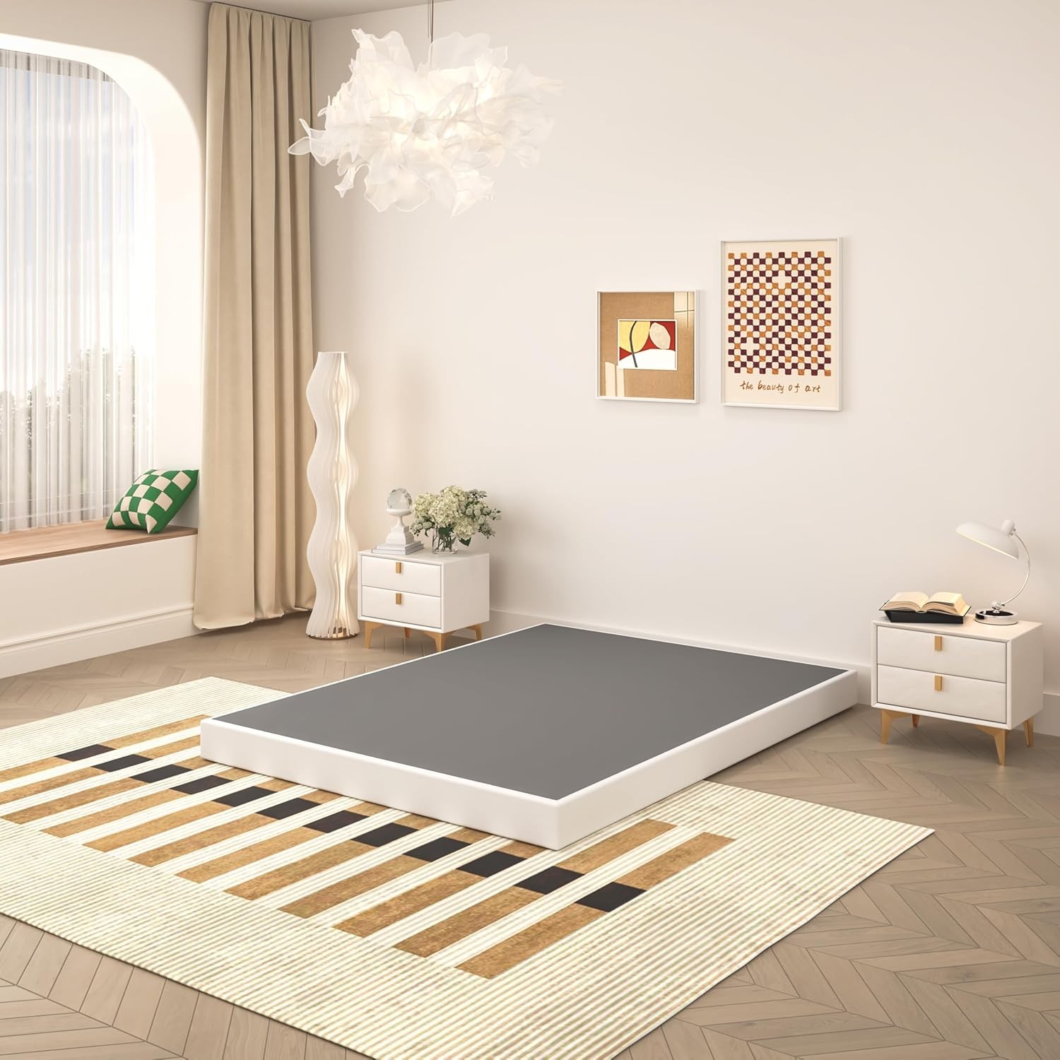 Metal Box Spring, Heavy Duty 3000 lbs Mattress Foundation