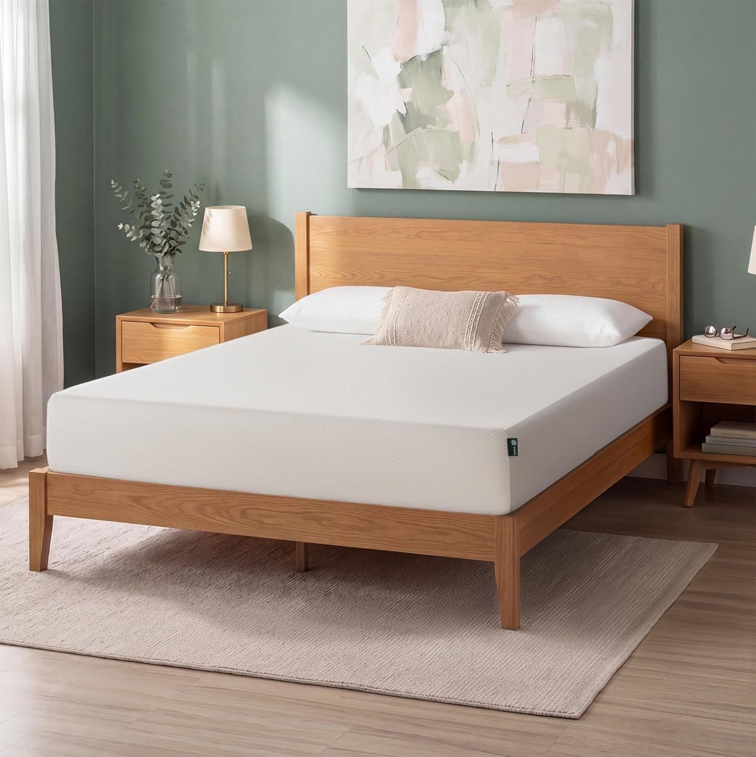Green Tea Memory Foam Mattress 12 Inch, Pressure-Relieving Comfort & Full-Body S